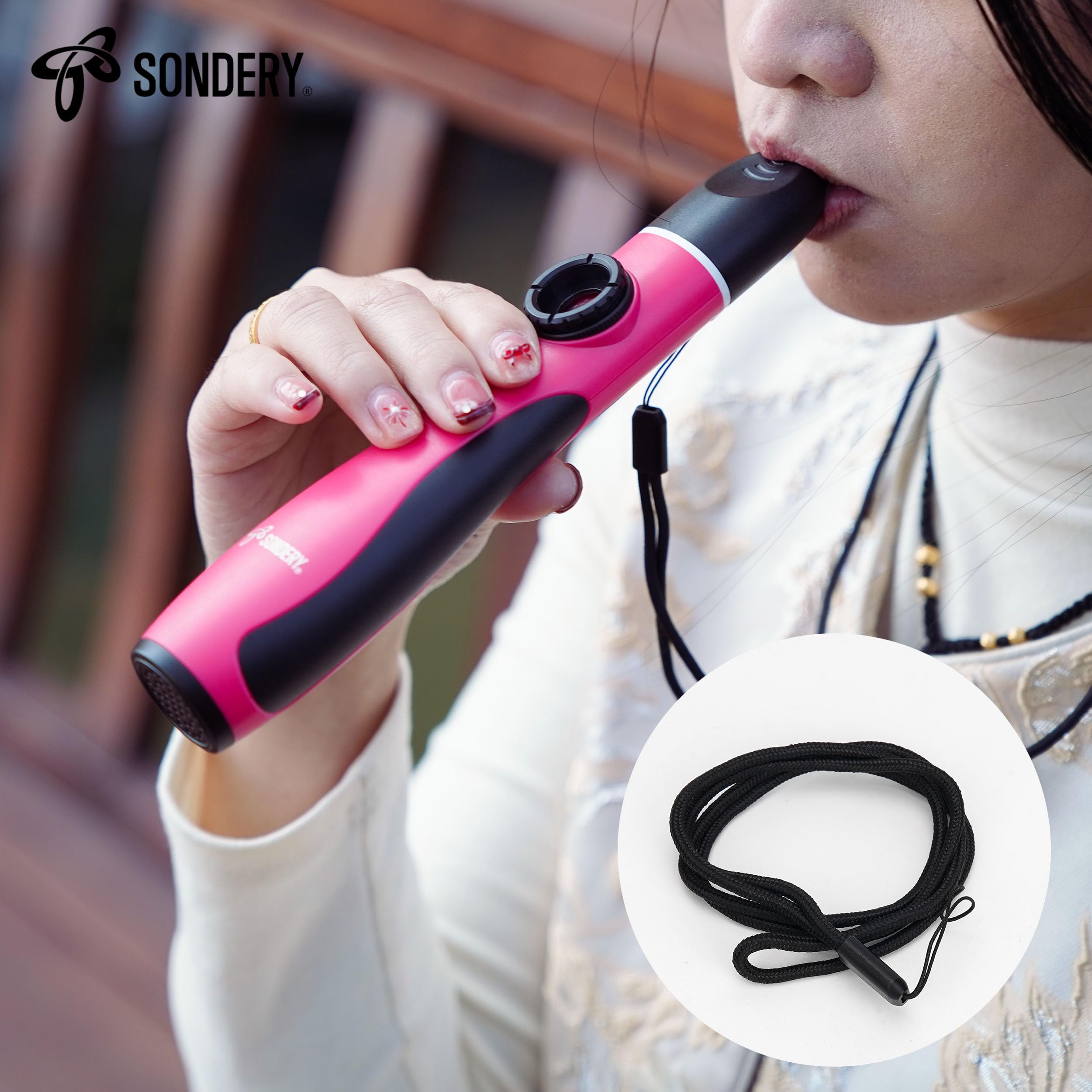Sondery Instrumento de viento profesional Kazoo de mano bajo Kazoos | Con 5 membranas y cordón, agarre sin esfuerzo y comodidad para todas las edades y es adecuado para muchas ocasiones
