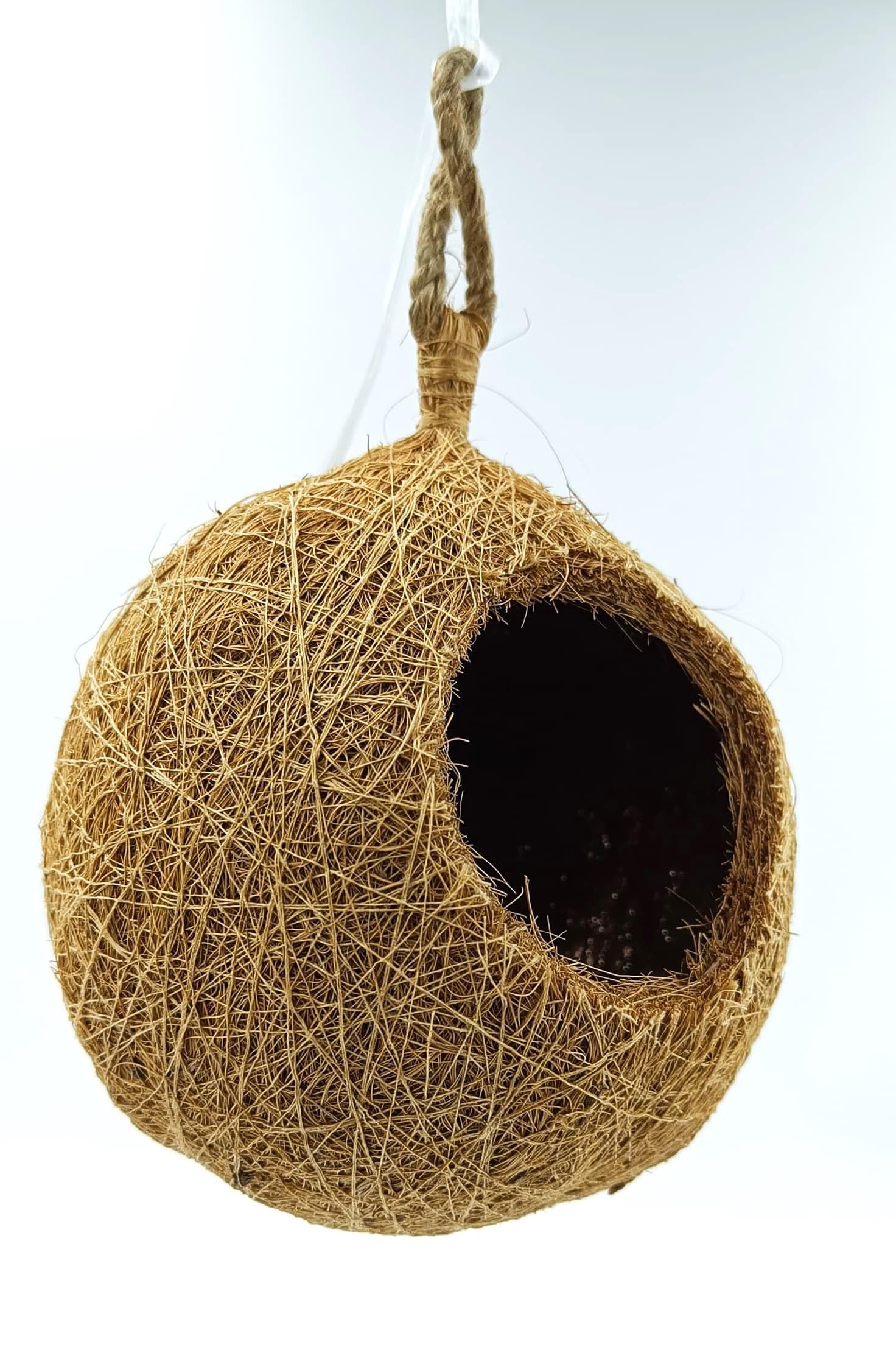 Handcrafted Jute Bird Nest for Cages, breeding, Wild Birds - Cozy Haven for All Medium,Small Birds Like Sparrows, Finches & Java Sparrows (1 Nest) 2