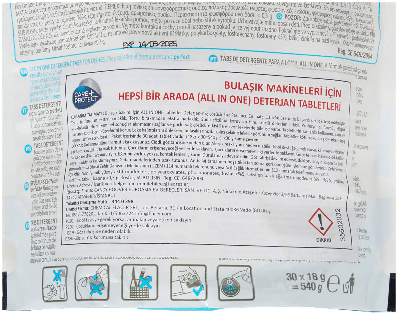 Care + Protect Pielęgnacja + chroń wszystkie tabletki detergenty do zmywarek