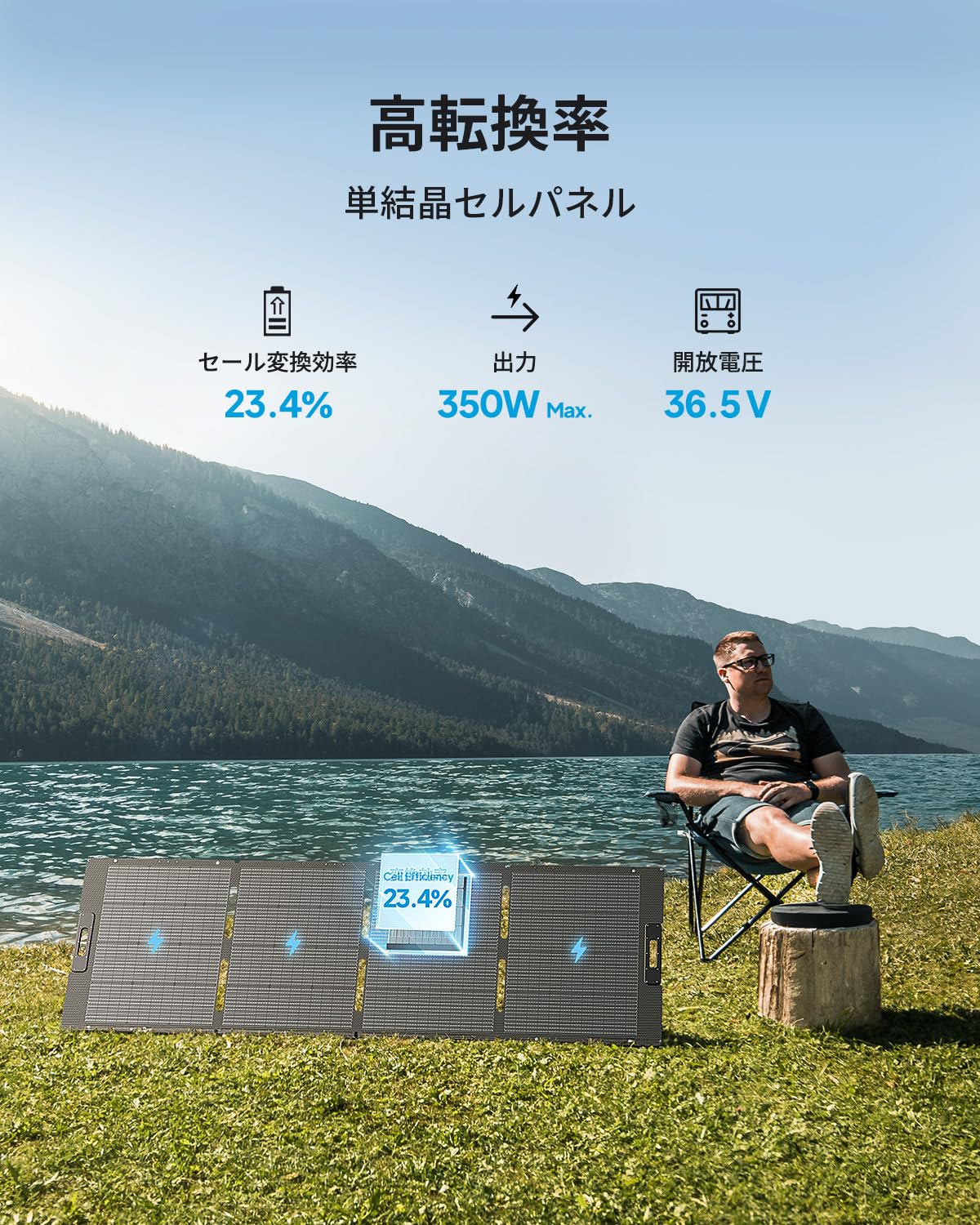 Amazon | BLUETTI PV350 ソーラーパネル 350W ソーラーチャージャー