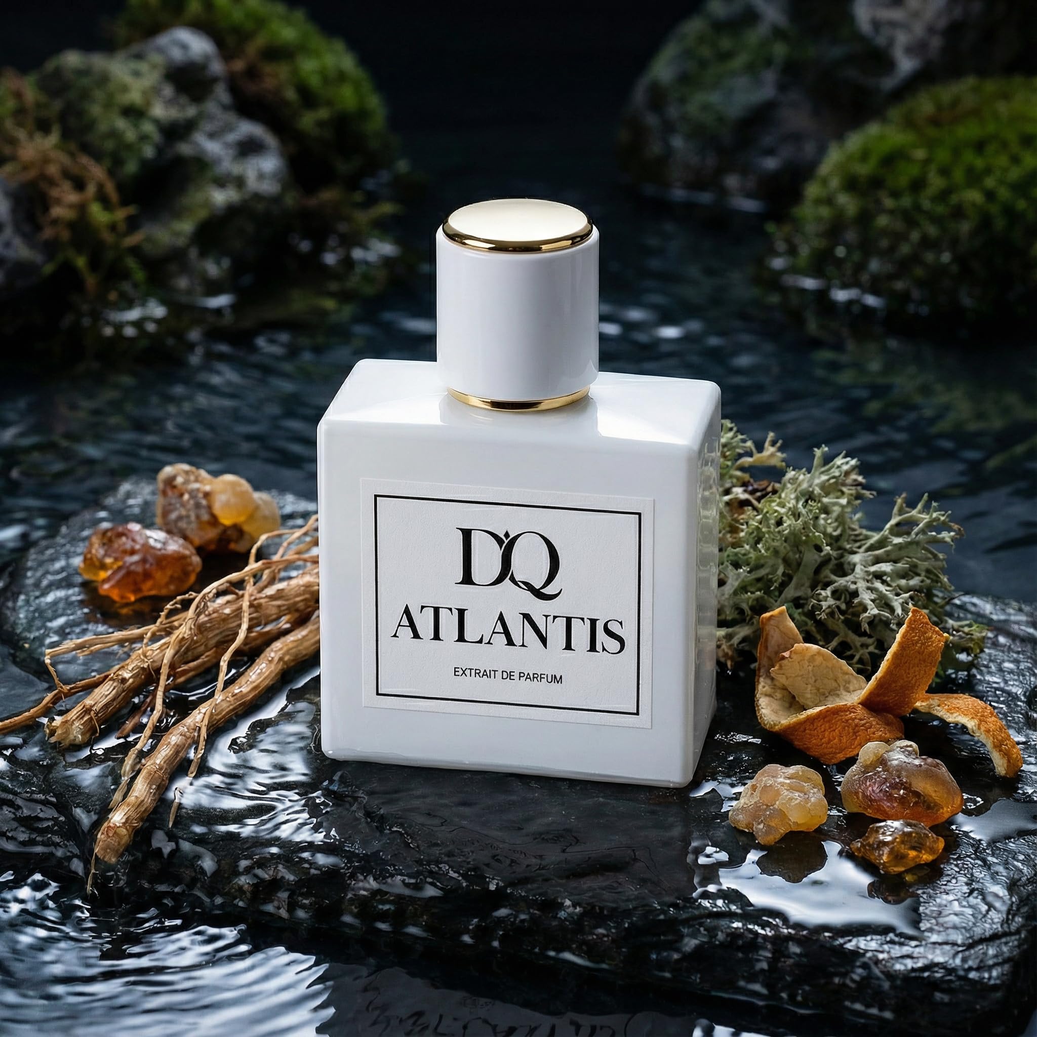 D'QAR ATLANTIS Extrait de Parfum Herren 50 ml – Frischer aquatischer Herrenduft mit Grapefruit, Ingwer & Bergamotte – Langanhaltendes Parfum