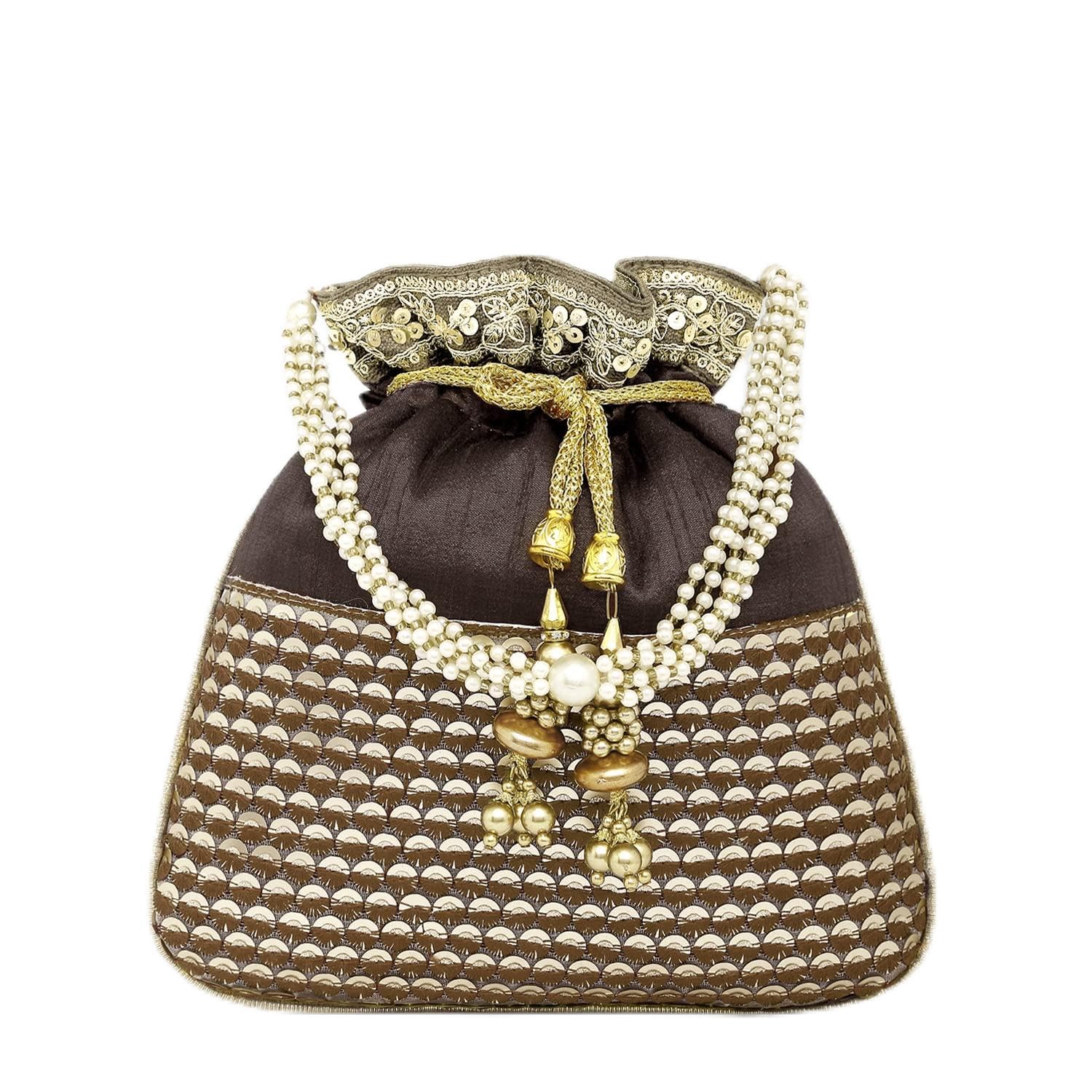 Peora Ethnic Green Potli Bag for Women Handmade Purse Evening Handbags Stylish Bridal Fashion Clutch Bag Gift for Girls (B0BQ4ZGSMP) Amazon Price History, Amazon Price Tracker