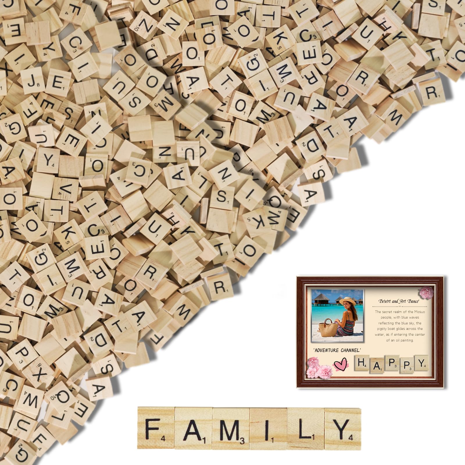 Snapklik.com : 1300 PCs Wooden Tiles For Crafts,Letters For Crafts,DIY ...