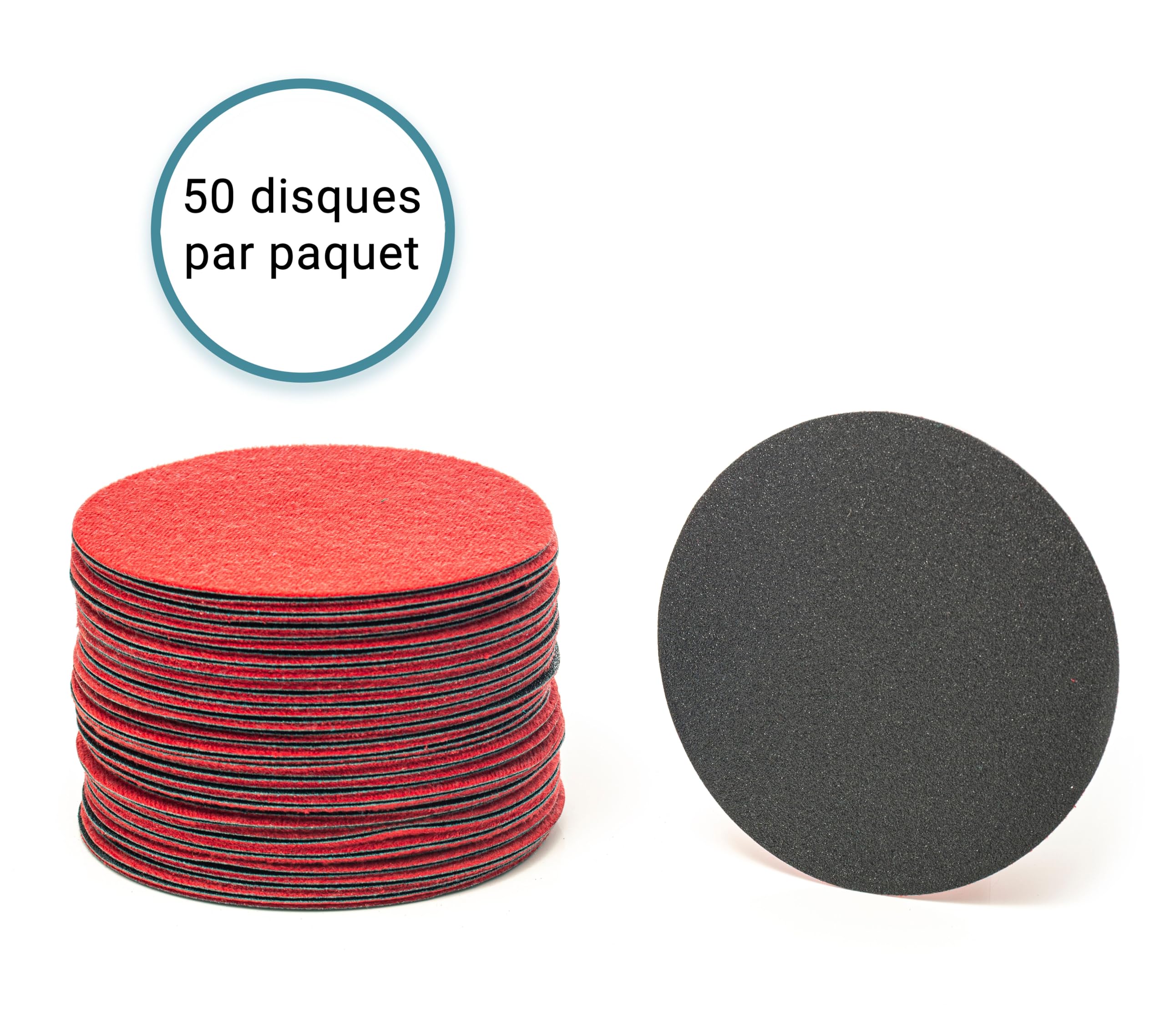GLASS POLISH 13604 Disque abrasif en carbure de silicium, disques abrasifs humides et secs | Grain P220 | Ø150mm | Paquet de 50 disques
