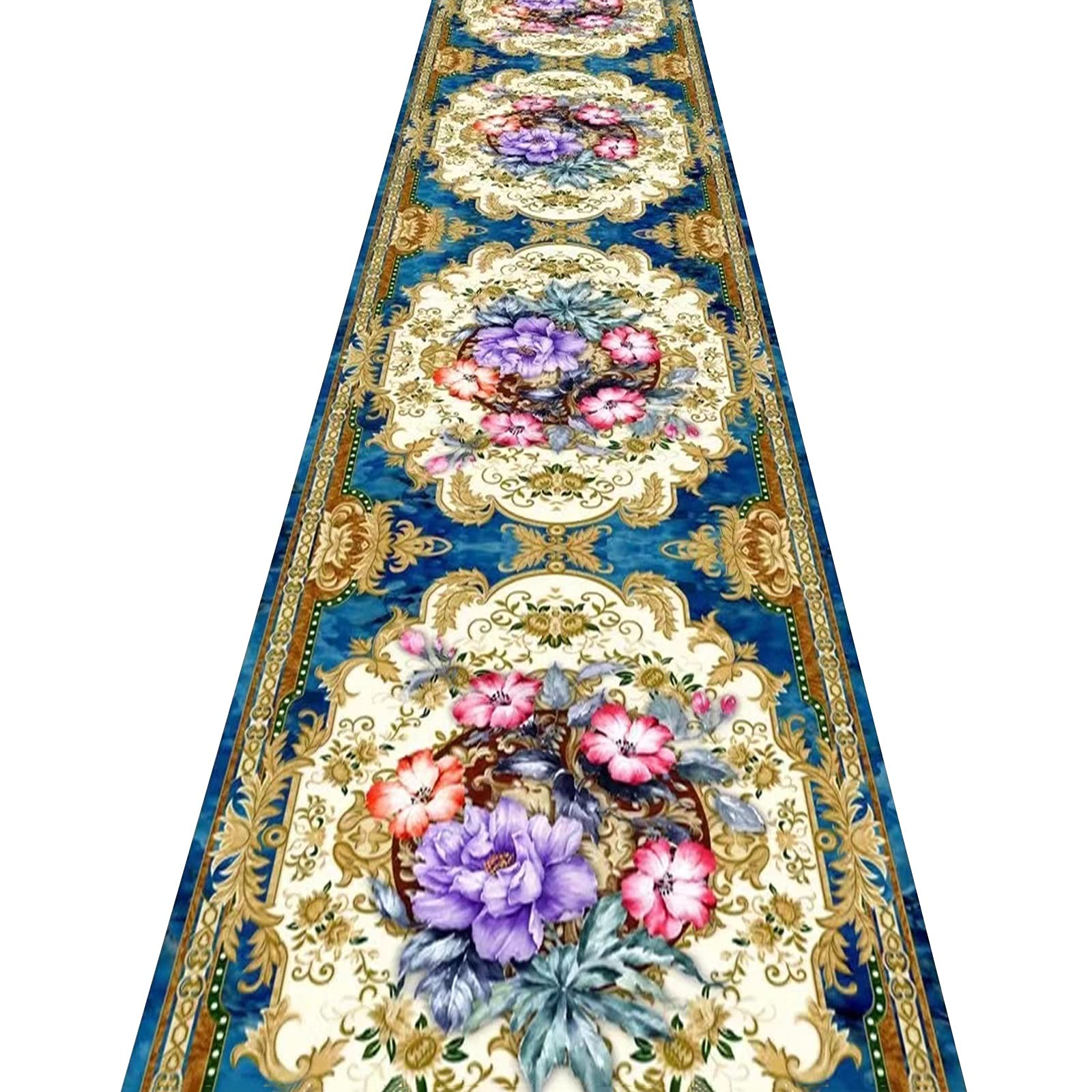 Alfombras de pasillo largo con diseño floral 3D, moqueta corredor a medida de 1.3x2m de largo