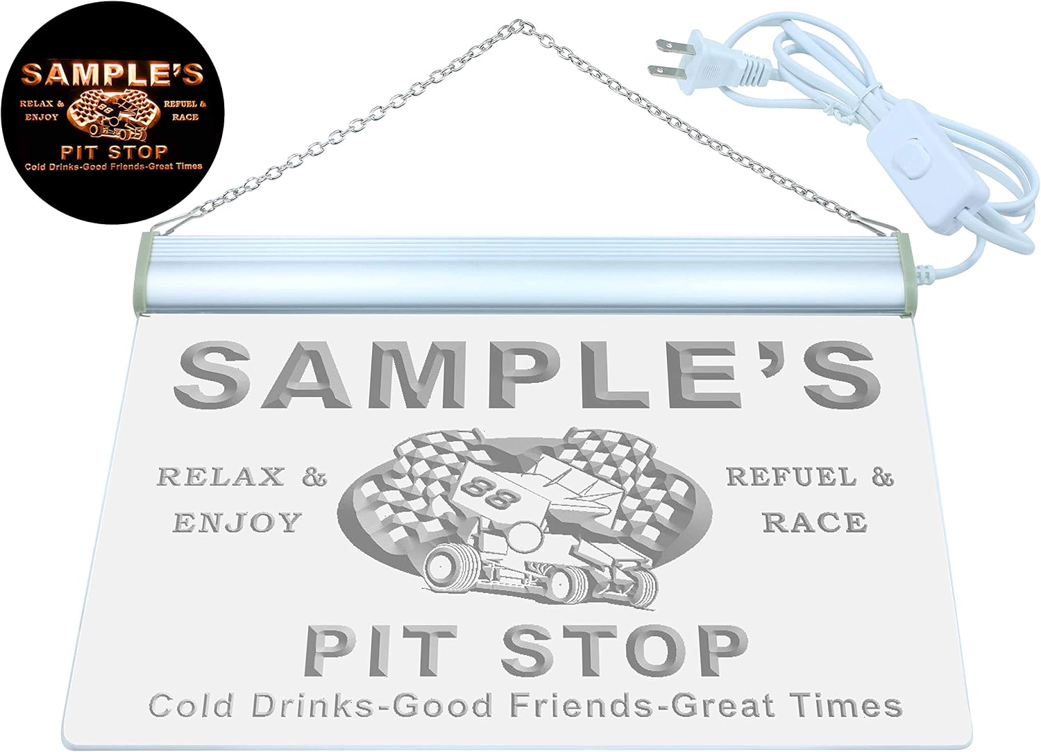 ADVPRO Name Personalized Custom Pit Stop Man Cave Bar Neon Beer Sign Orange 12x8.5 inches st4s32-pu-tm-o