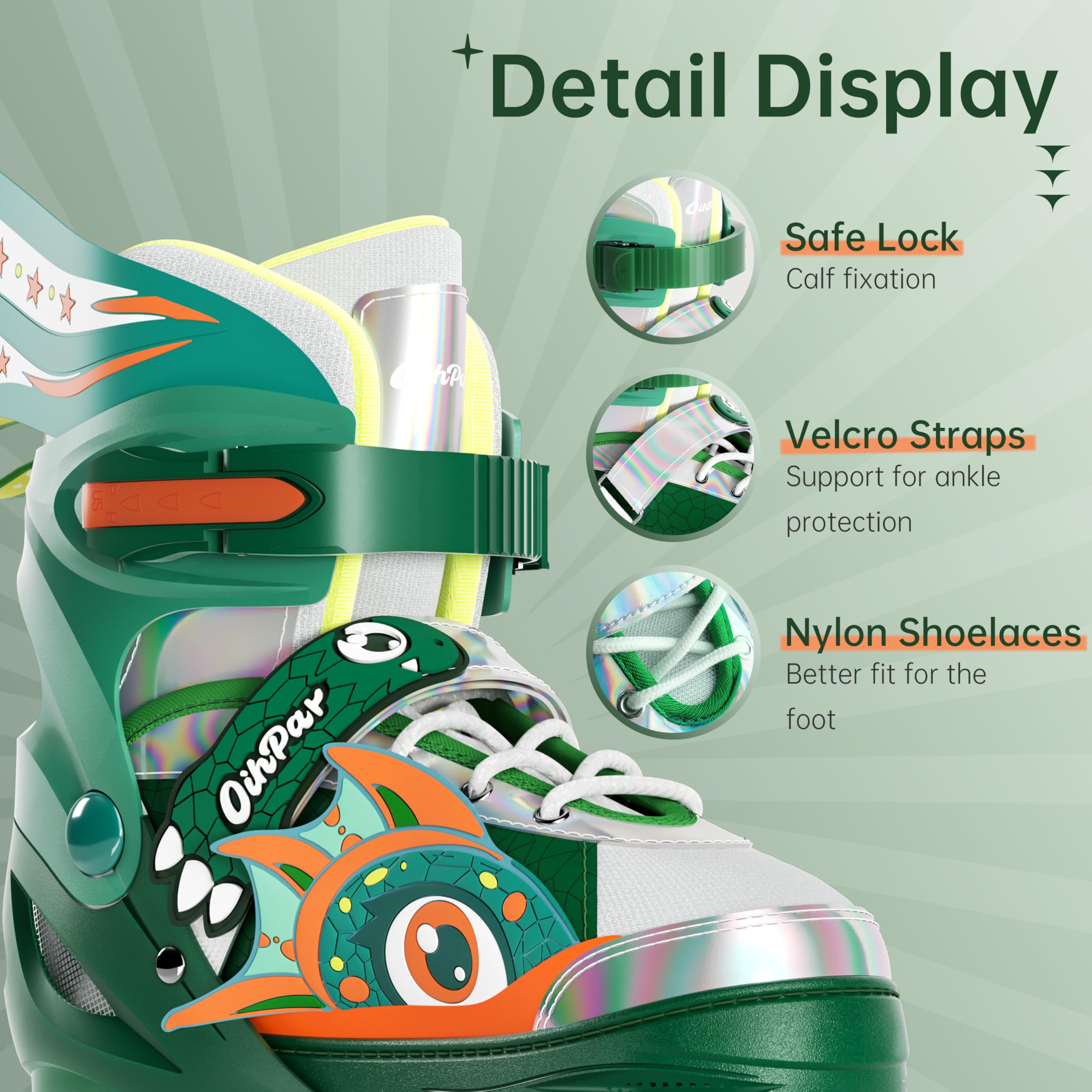 Rollschuhe für Kinder mit leuchtenden Rädern und 4 Größen einstellbar Quad Roller Skates für Mädchen und alle Anfänge