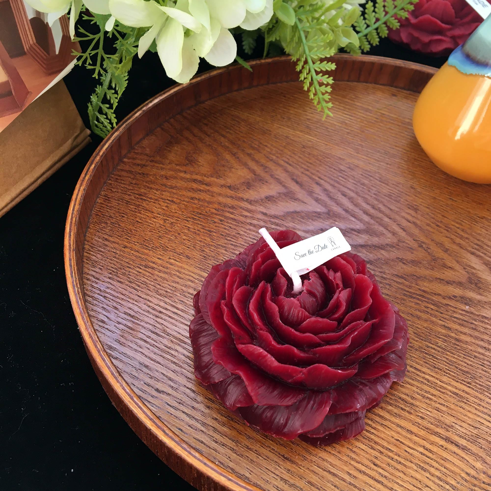 4 Pcs Low Temperature Candles Wine Red Peony Flower Shaped Scented Candles Adult Low Heat Body Safe Candles Wax Play for Couples Date Night