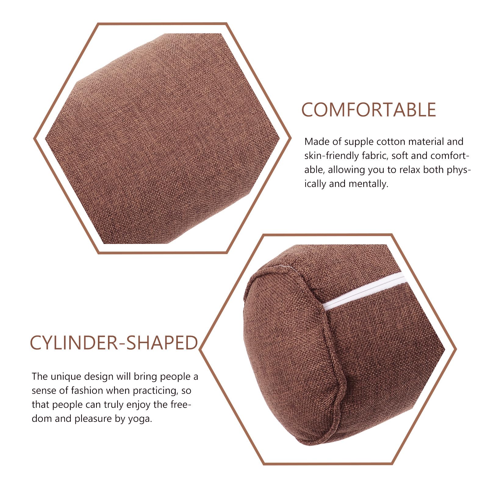 Alipis Cuscino Yoga Bolster Cilindrico di Lino e Cotone per Supporto Multifunzionale per Meditazione e Relax Fisico e Mentale