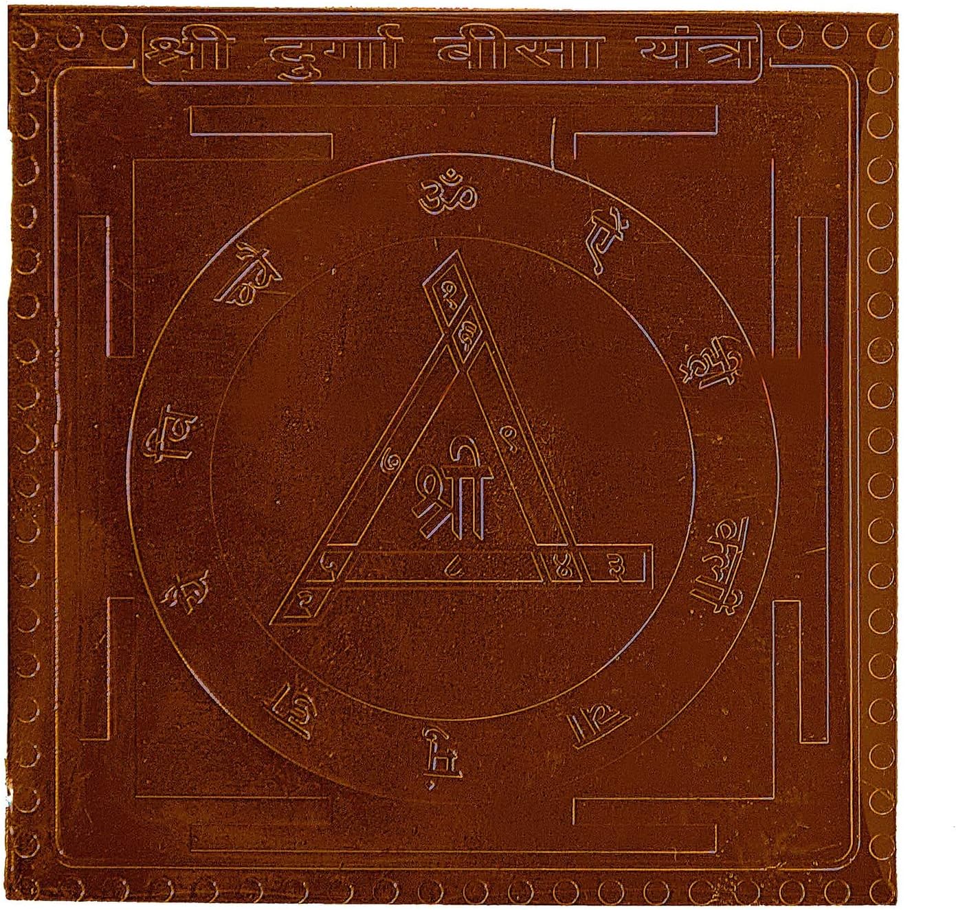 Durga Bisa Yantra In Thick Copper Energized (3 X 3 Inch)