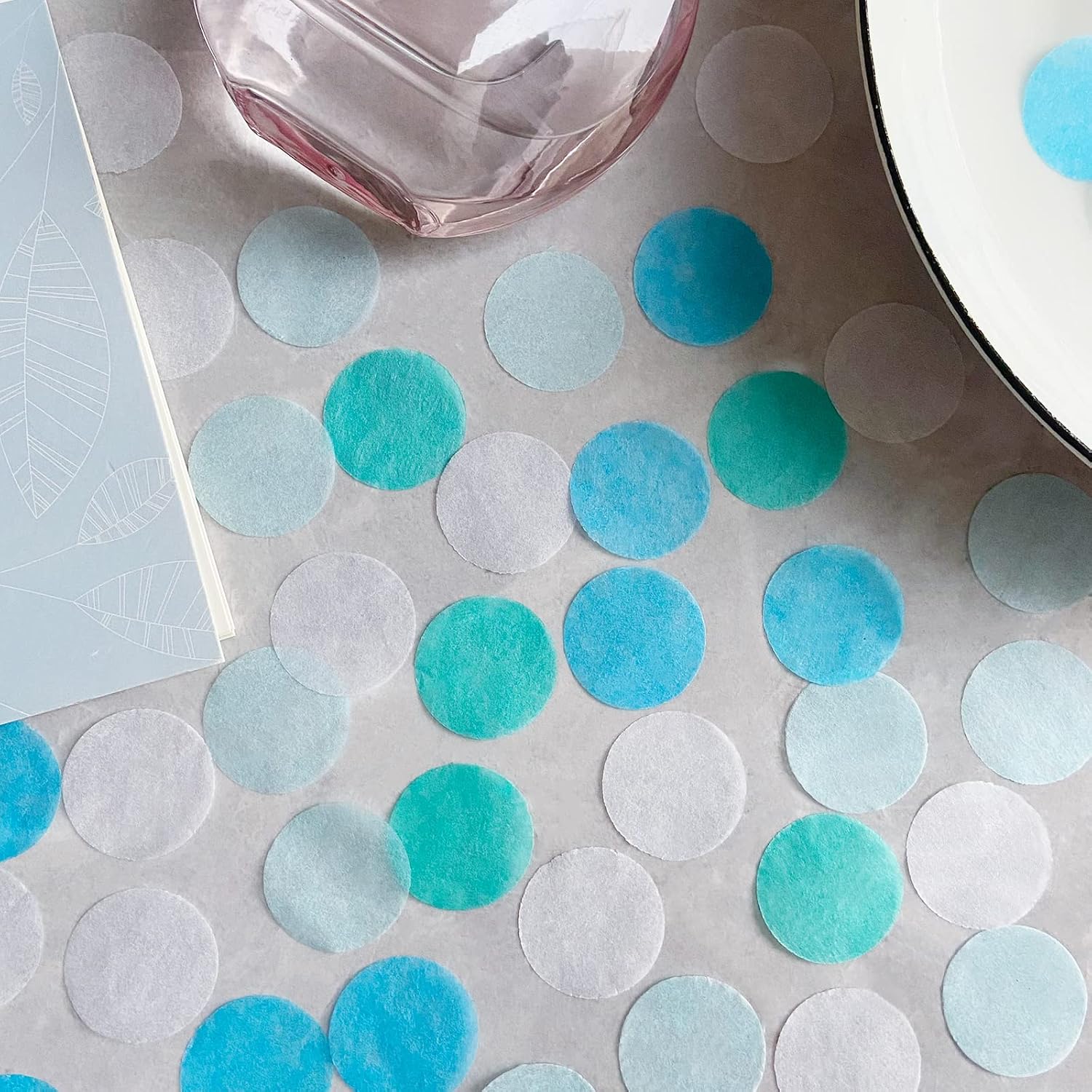 Kaemi White Round Tissue Paper Confetti 5000 Pieces 1 inch Paper Circle Confetti Dots for Table Parties & Celebrations