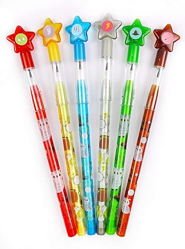 Miniatura 2 de TINYMILLS Paquete de 24 lápices de empuje apilables de múltiples puntos con borrador para mago, cumpleaños, fiesta, premio, carnaval, bolsa de