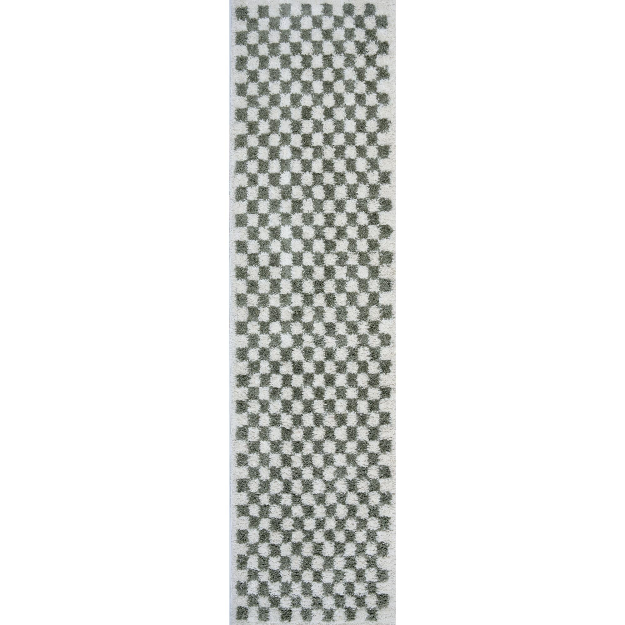 The Rugs Green Moodi Shaggy Lunel Rug - 80X300 Cm