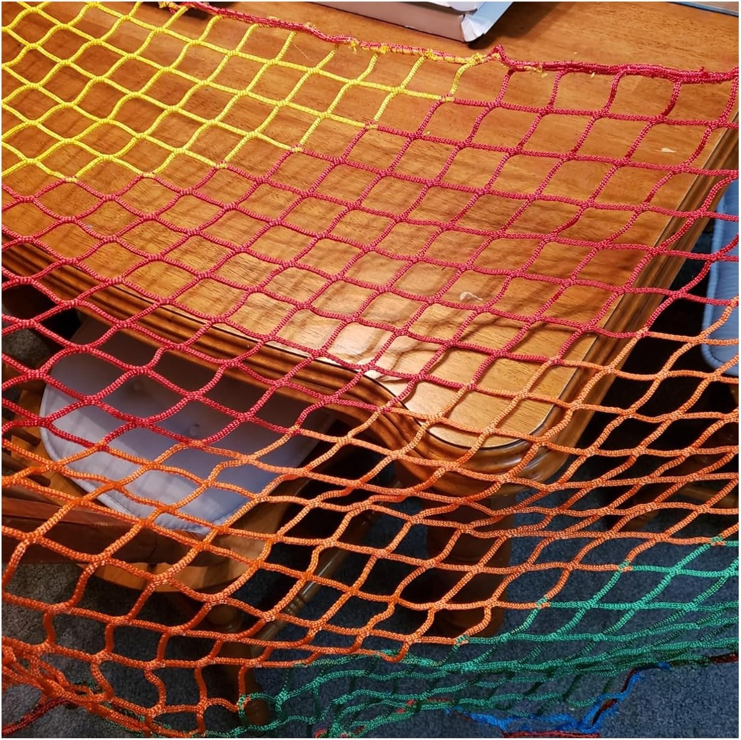 Climbing Net for Outdoor Rope Netting with Cable Tie, 4cm/4mm Knotless Polyester Protective Mesh, Stairway Railing Safety Net(5x10m/16.4x32.8ft)