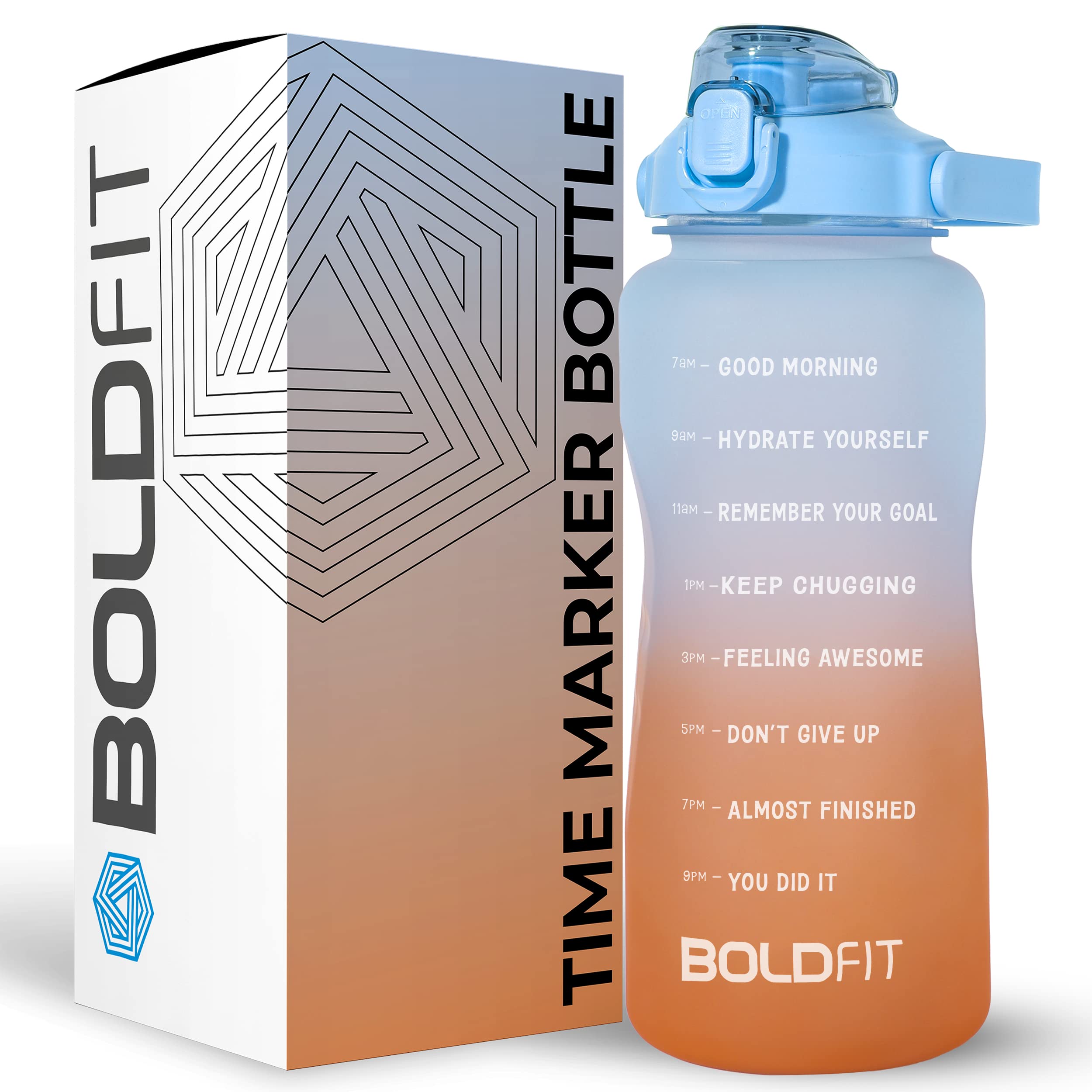 Gallon Bottle Motivational 2L Blue Orange