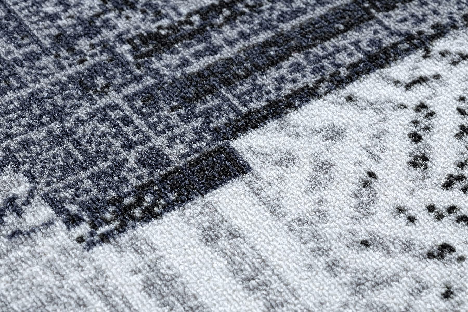 rugsx Tapis de Couloir Essenza - Antidérapant, Moderne et Durable, idéal pour la Cuisine, Le Hall et Le Couloir, Gris 100x410 cm