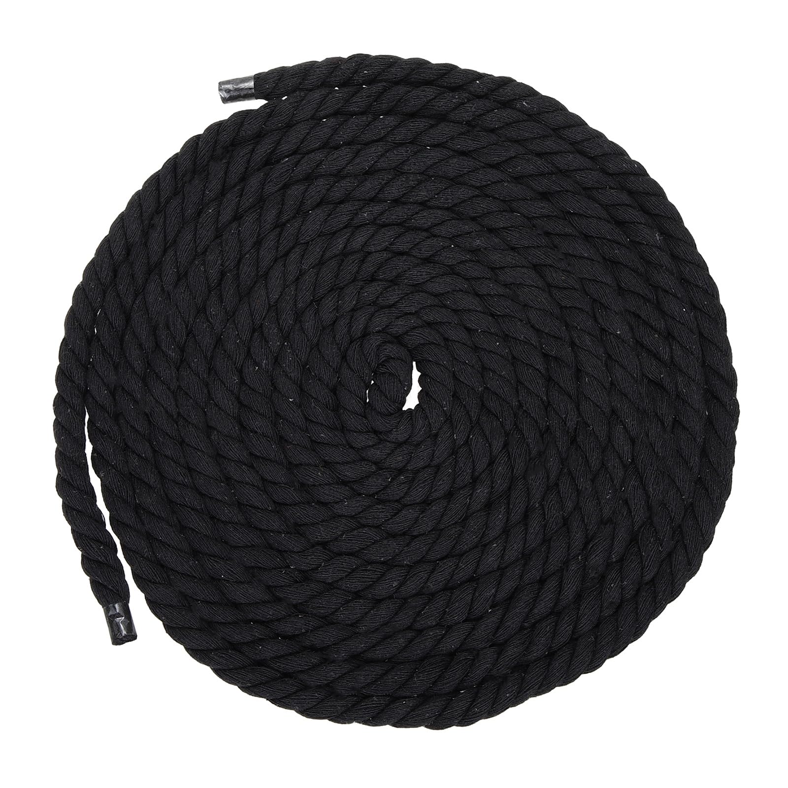 sourcing map 10mmx14.8Ft Black Cotton Rope, 3 Strand Cord
