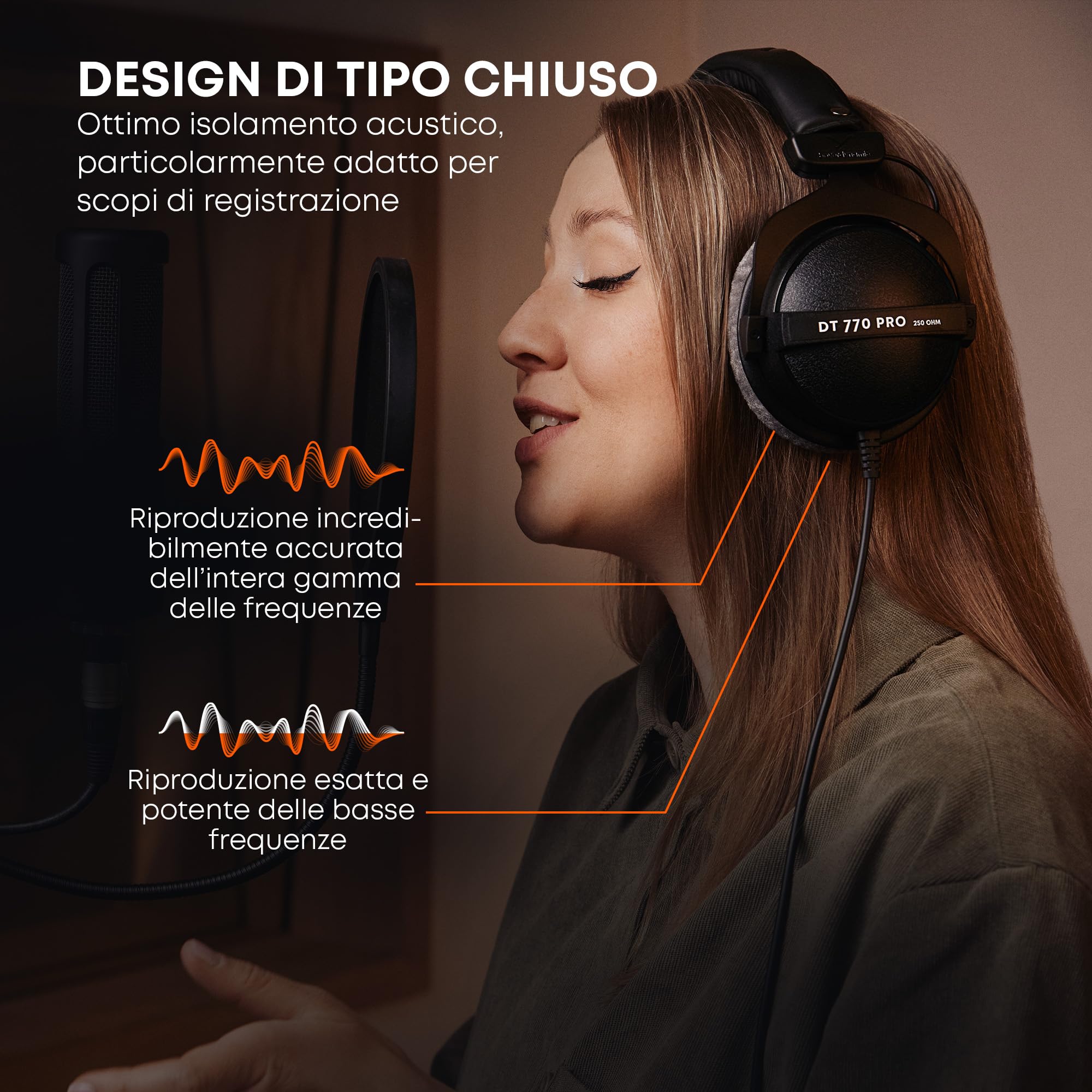 beyerdynamic DT 770 Pro 80 Ohm edizione limitata nero - Design chiuso, cablato per registrazione e monitoraggio