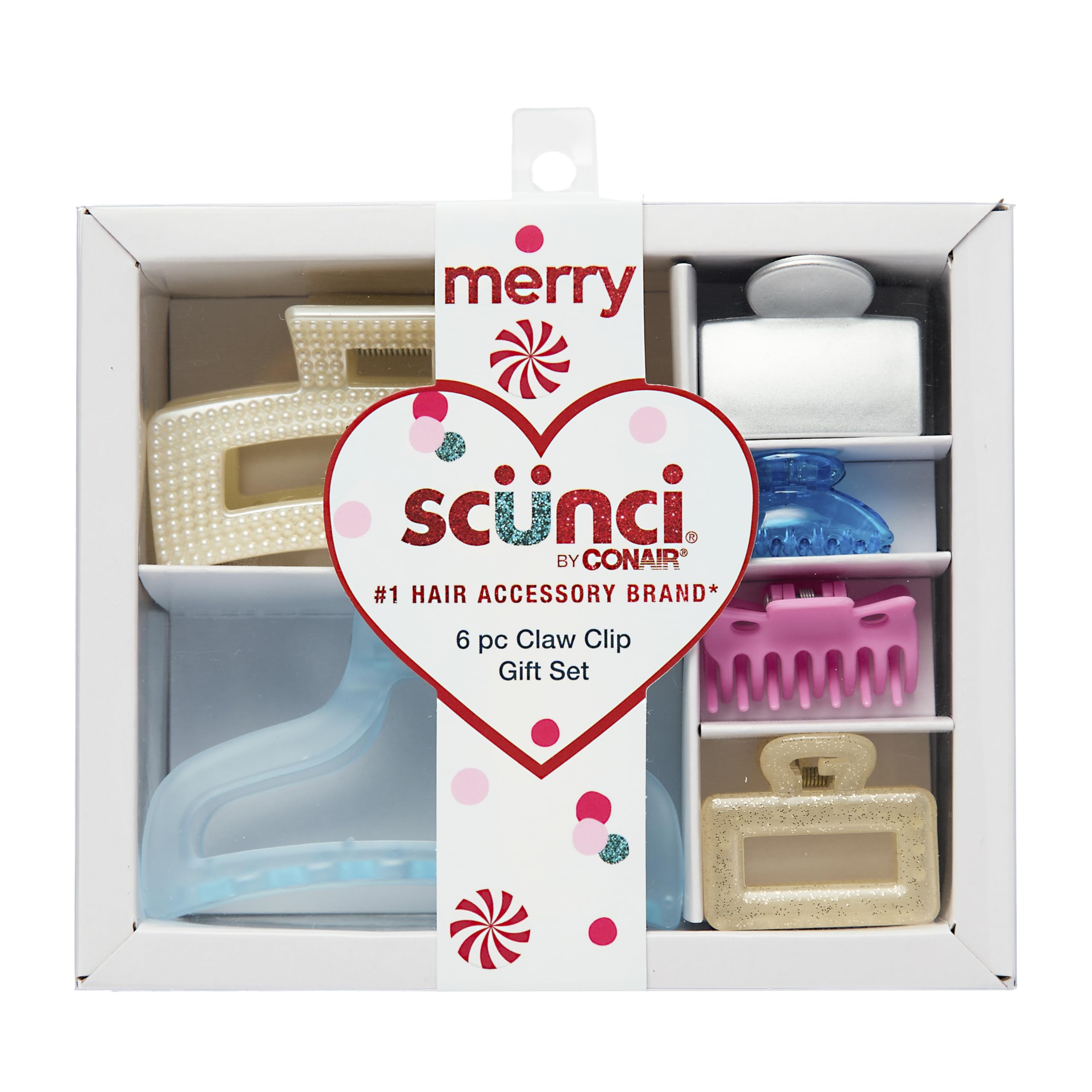 Scunci by Conair 6pk Claw Clip - Gift Sets - hair accessories for girls and women - for all hair types - teen girl gifts trendy - Assorted Pastel