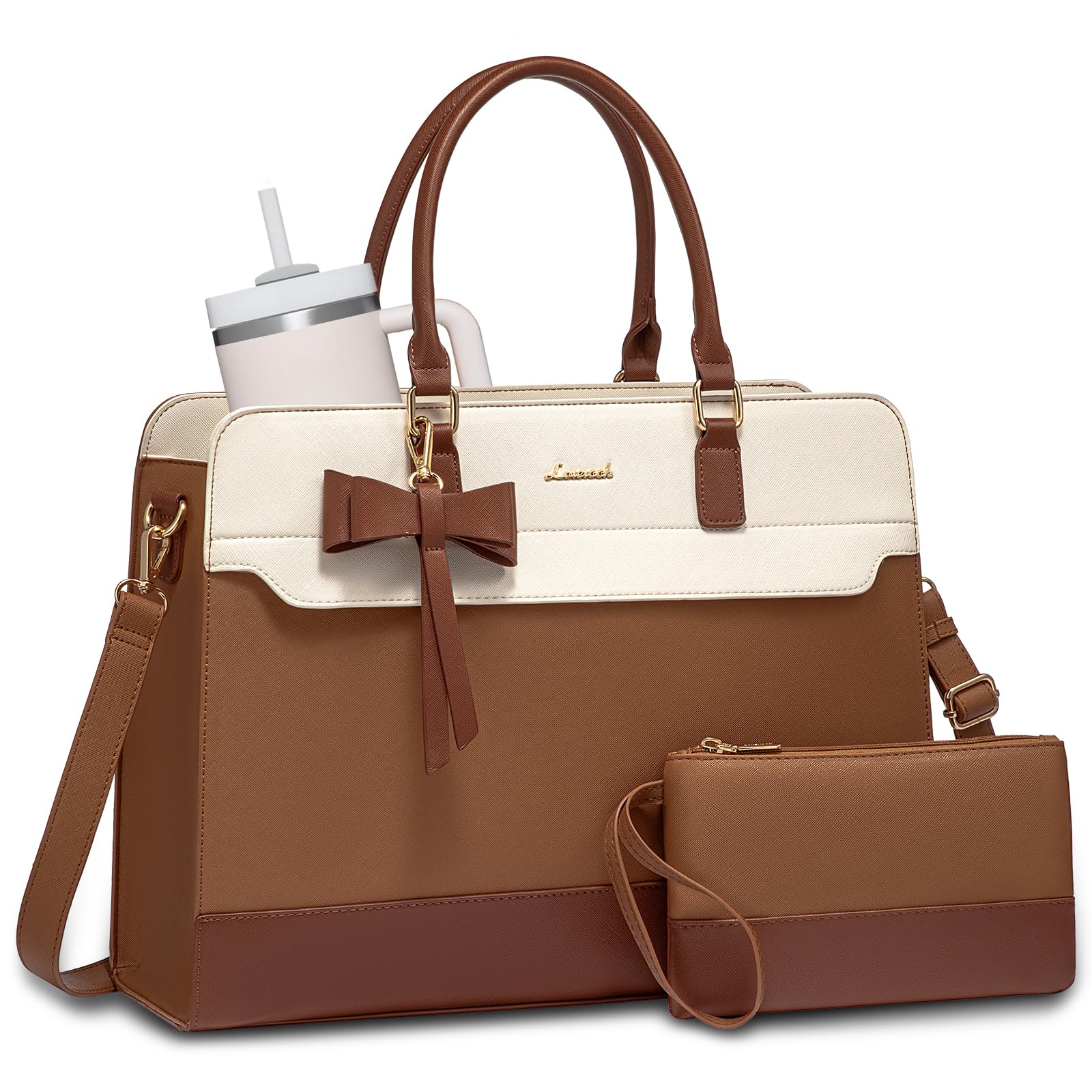 LOVEVOOK Laptop Tote Bag for Women,Leather Work Bag, Waterproof Business Teacher Bag,Large Computer Handbag Purse Briefcase,Office Gifts for Women