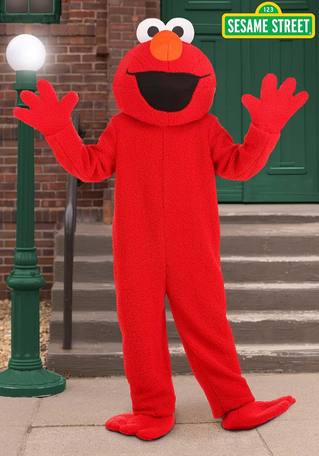 Officially Licensed Sesame Street Elmo Adult Costume | Unisex Red Cartoon Halloween Outfit - Image 2