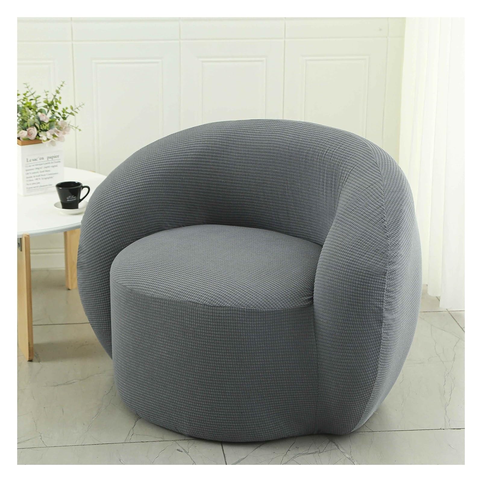Miecoae S6 Stretch Armchair Slipcovers Armchair Cover For Sofa Swivel Barrel Chair Cover, Swivel Accent Chair Slipcover Barrel Armchairs Sofa Cover Club Chair Couch Cover(,Single Person)