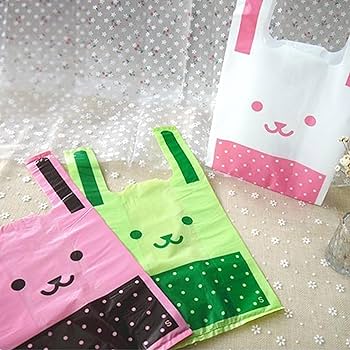 Amazon.co.jp: akindou うさぎ耳 ポリ袋 レジ袋 3色 150枚