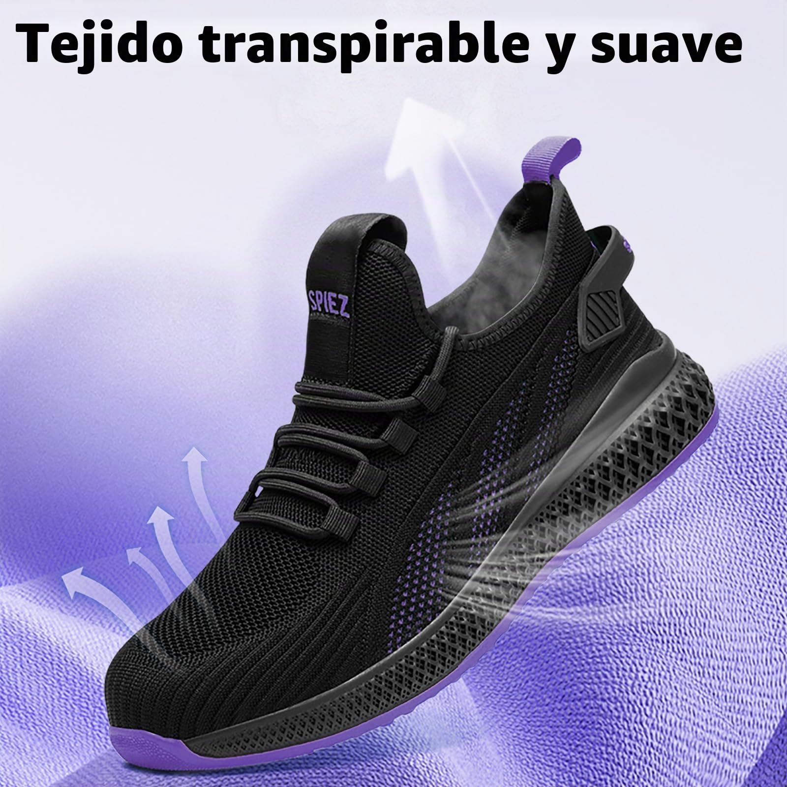SPIEZ Antiaplastamiento Zapatos de Seguridad Mujer Ligeros, Cómodos Zapatos de Trabajo Transpirables Zapatillas de Seguridad para el Trabajo y el Uso Diario