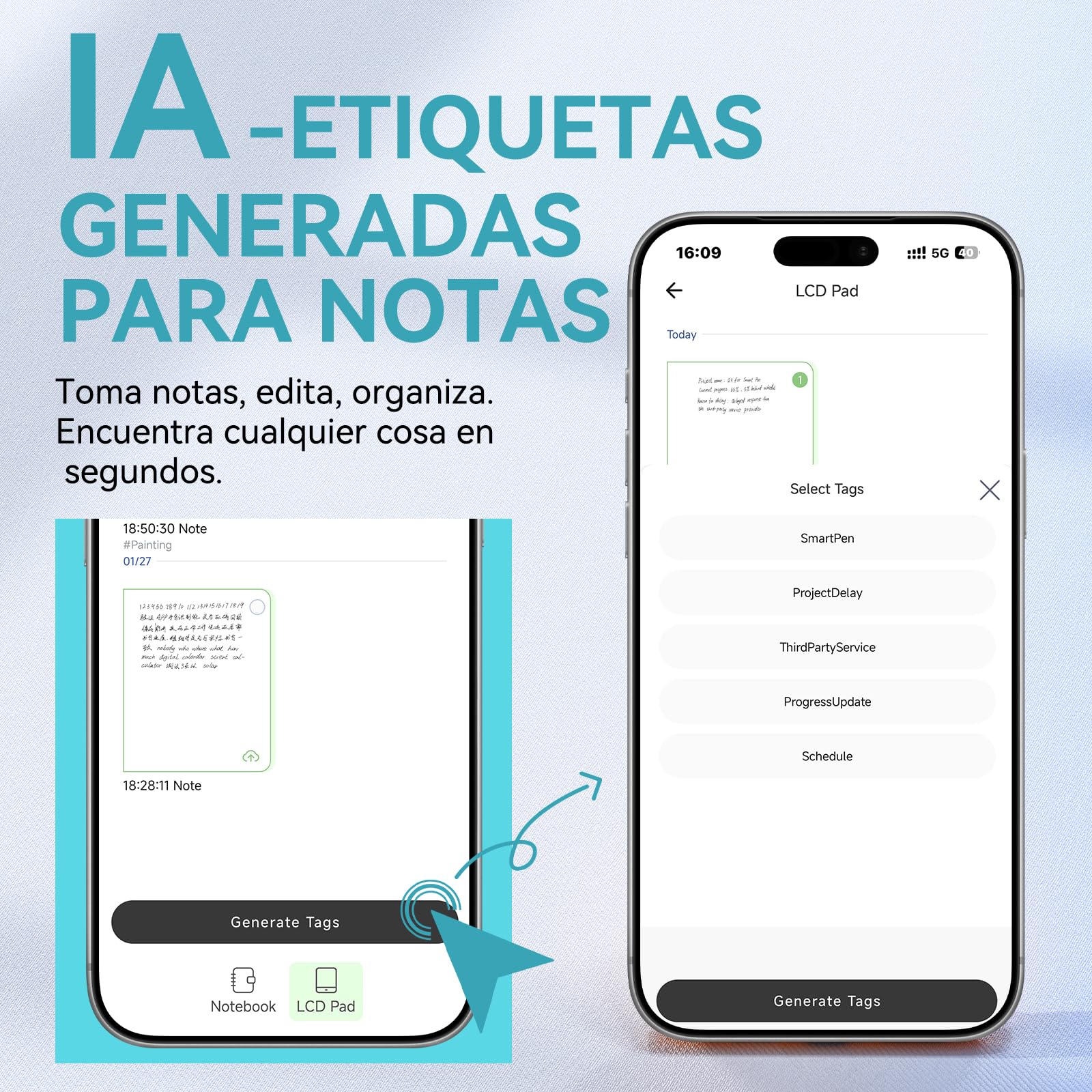 NEWYES SyncPen 4.0 - Cuaderno Digital & Pizarra Digital & Bolígrafo Inteligente, Sincronización y Reconocimiento en 73 Idiomas, 6 Recargas, Ideal para Apuntes de Clase y Minutas de Reuniones