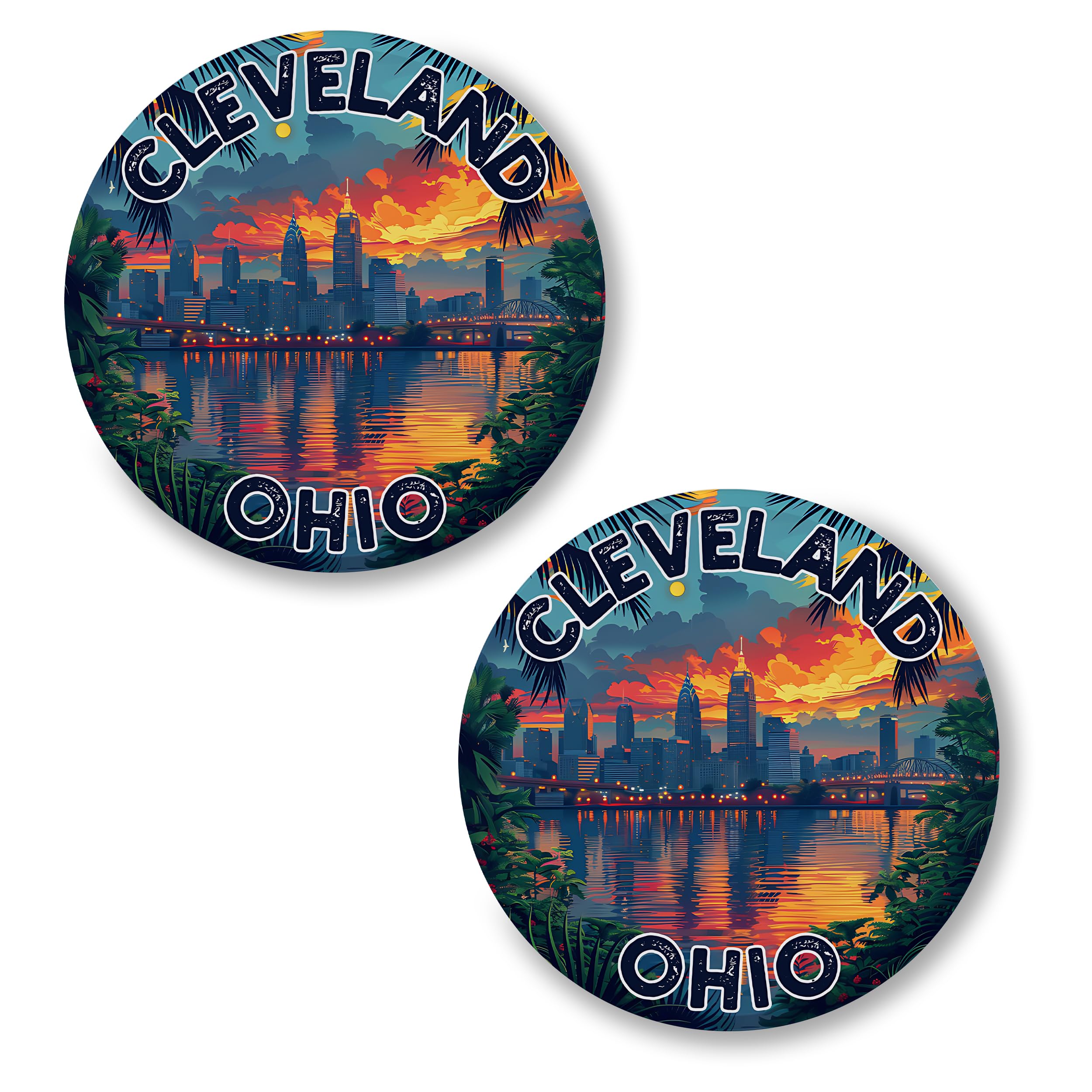 Cleveland Ohio Pin Button 2.25 inch 2-Pack – Pinback Button for Jeans Pants Shirt Backpack – Pins for Clothes Hat Cap ID45000