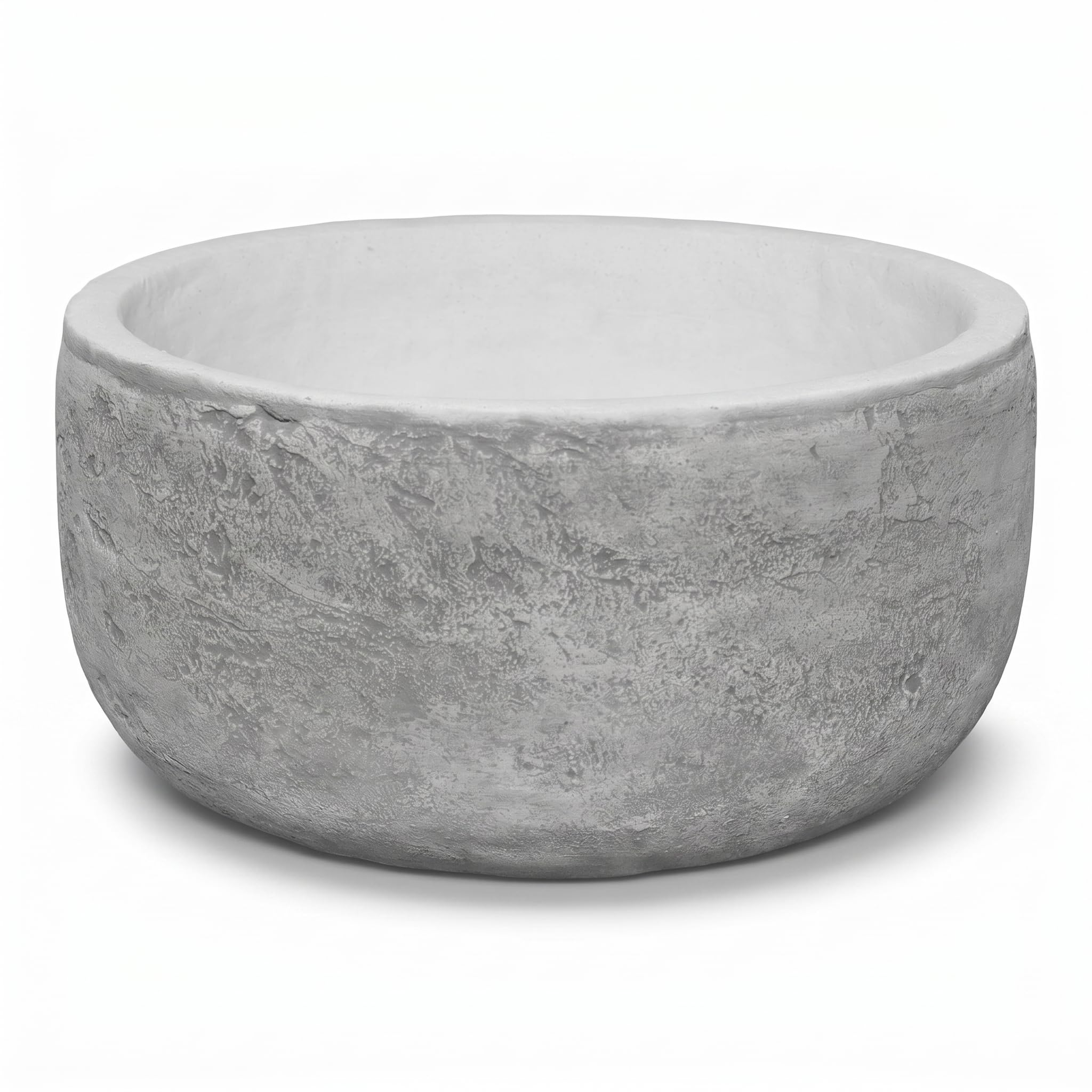 gartendekoparadies.de Bol à Fleurs Solide, Rond, Rustique, Hauteur : 20 cm, Largeur 37 cm, diamètre intérieur 31 cm, 10 litres, Gris, Poids 18 kg, en Pierre moulée résistante au Gel