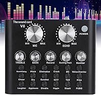 Vista 4 de Mini tablero mezclador de sonido Bluetooth, tarjeta de sonido en vivo, mezclador de audio tipo Bluetooth con 18 efectos de sonido, cambiador de voz