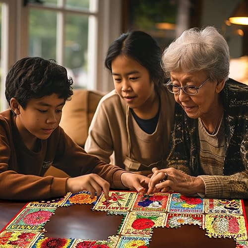 Miniatura 5 de White Mountain What Flowers Mean - Rompecabezas de 1000 piezas con collage artístico único para personas mayores y adultos