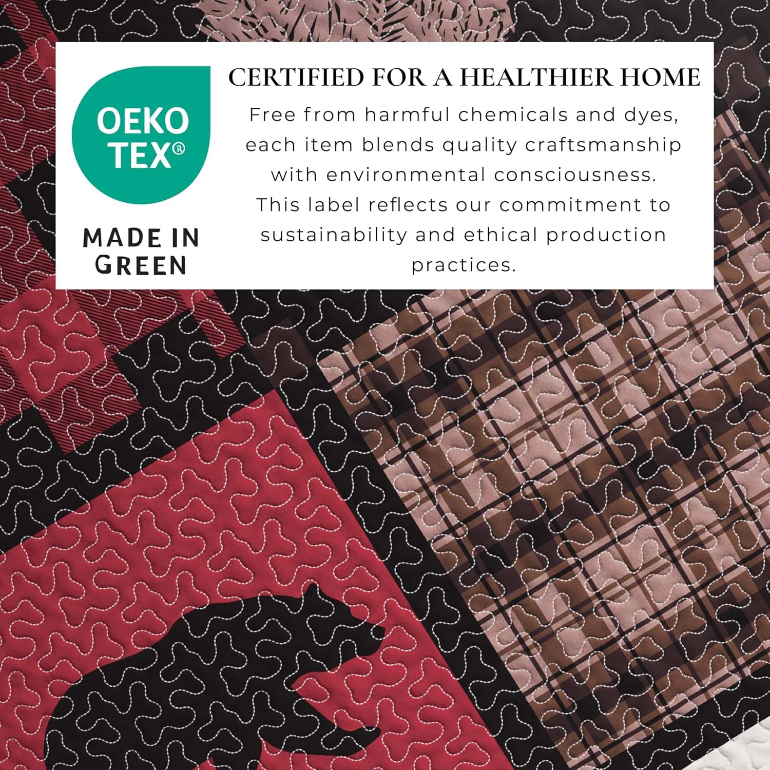 Great Bay Home Lodge Bedspread King Size Quilt with 2 Shams. Cabin 3-Piece Reversible All Season Quilt Set. Rustic Quilt Coverlet Bed Set. Stonehurst Collection. (Red/Black) - Image 3