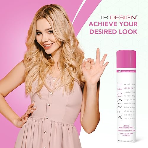 Miniatura 5 de TRI Design Aerogel Hairspray - Spray de acabado de cabello de fijación fuerte para dar volumen y control, peinado flexible para todo tipo de