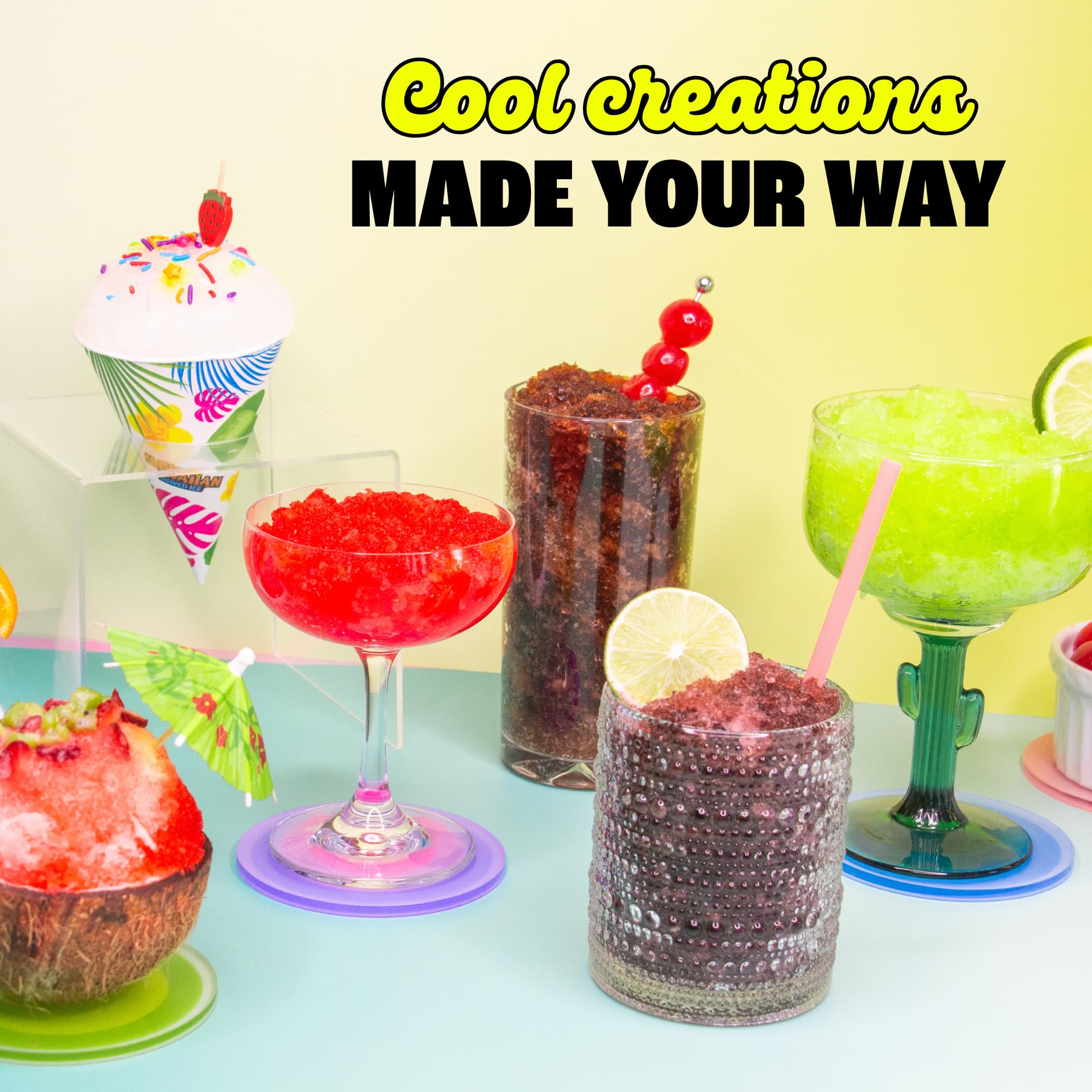 Hawaiian Shaved Ice Mini máquina de cono de nieve, afeitadora de hielo portátil para encimera con base antideslizante, no necesita electricidad, taza de hielo incluida, ligera, hoja de acero