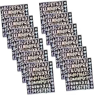 DOITOOL 12 Sheets Mailbox Alphanumeric Kit Digital Sign Number Sticker Gold Trim Door Address Numbers Stickers Sticker Letters Reflective Mailbox Numbers Self-Adhesive Decals for Signs