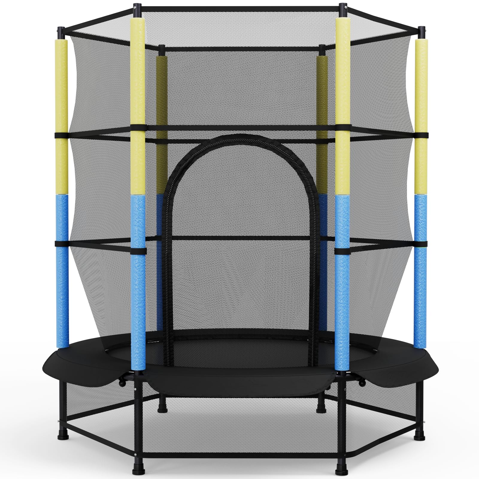 LIFERUN Trampoline pour Enfants, Trampoline Exterieur Ø140 cm, Trampoline d'intérieur avec Filet de sécurité, Trampoline de Jardin pour entraînement et Loisir, Max 50 kg, Enfants