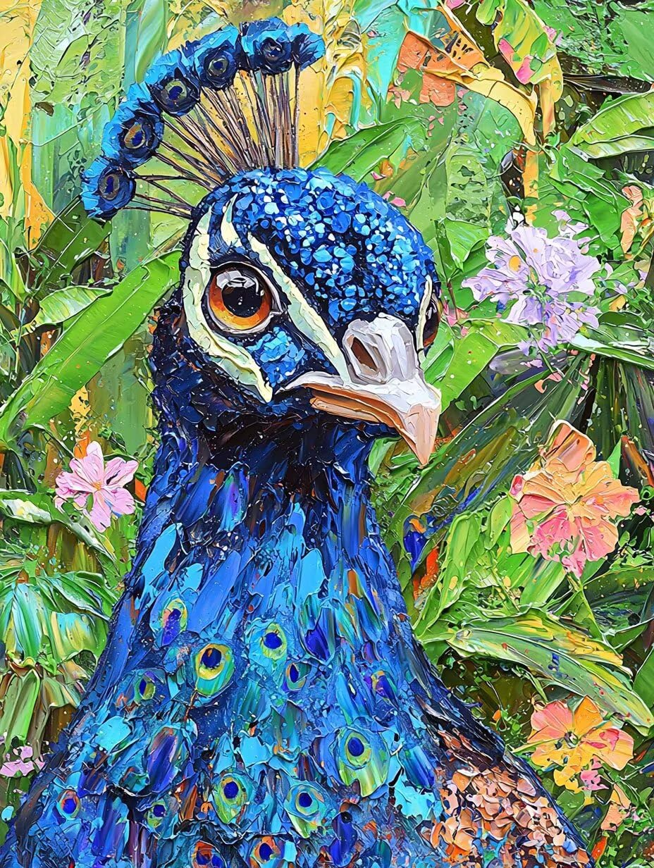 WEISHIWE Dipingere con i Numeri Adulti Pavone, 60x80cm s-552 | Pittura a Olio Kit, fai da te Quadri da Dipingere Numerat, Adulti Bambini Hobby Creativi,Pittura Adulti Decora la Casa Regalo