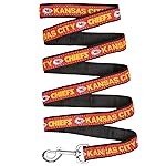 Pets First NFL Licensed Kansas City Chiefs Pet Leash, Size Large - Durable Satin Dog & Cat Walking Strap and Pet Tether with Embroidered Team Name & Logo