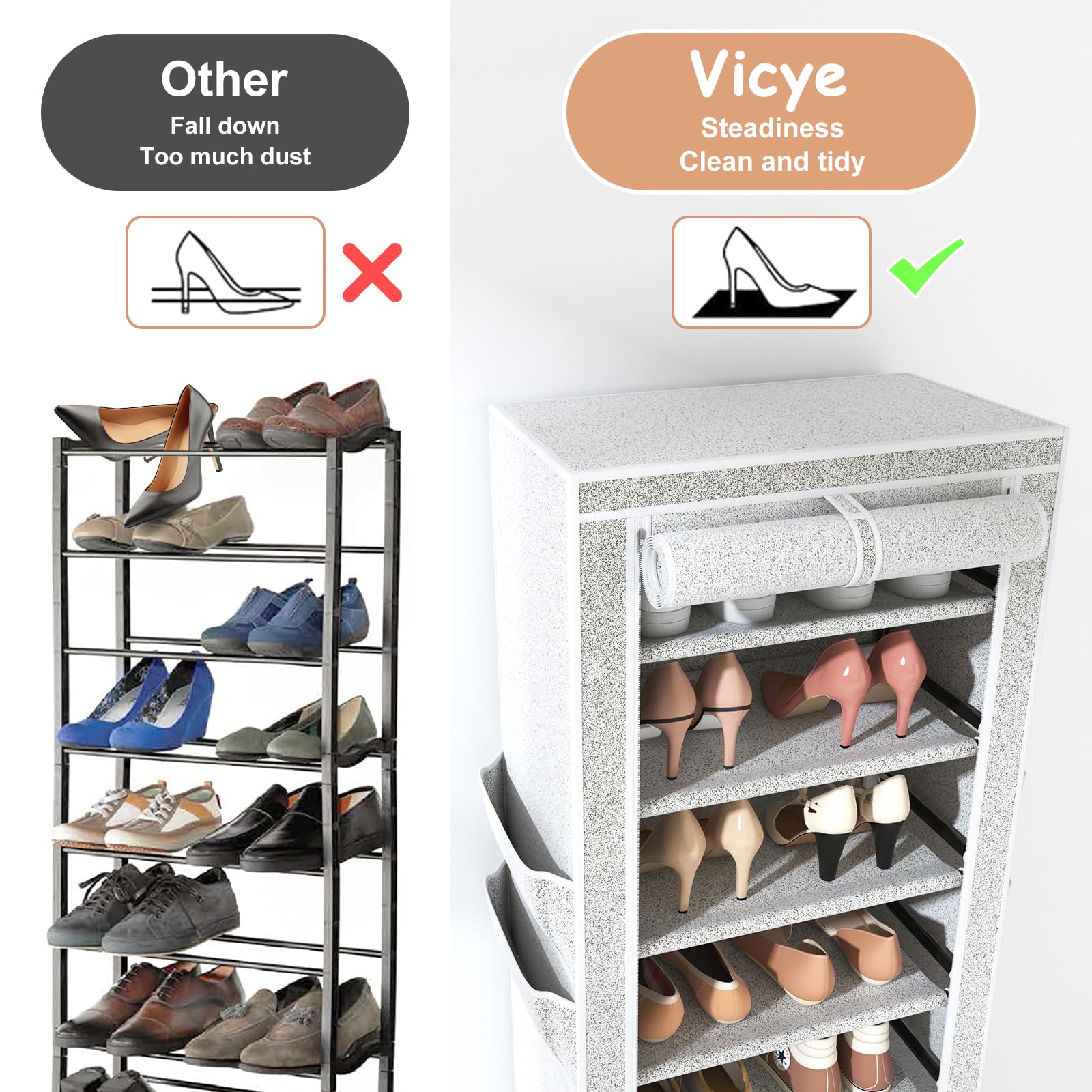 SCARPIERA Gain de Place Étagères Porte Chaussures Organisateur 30 40