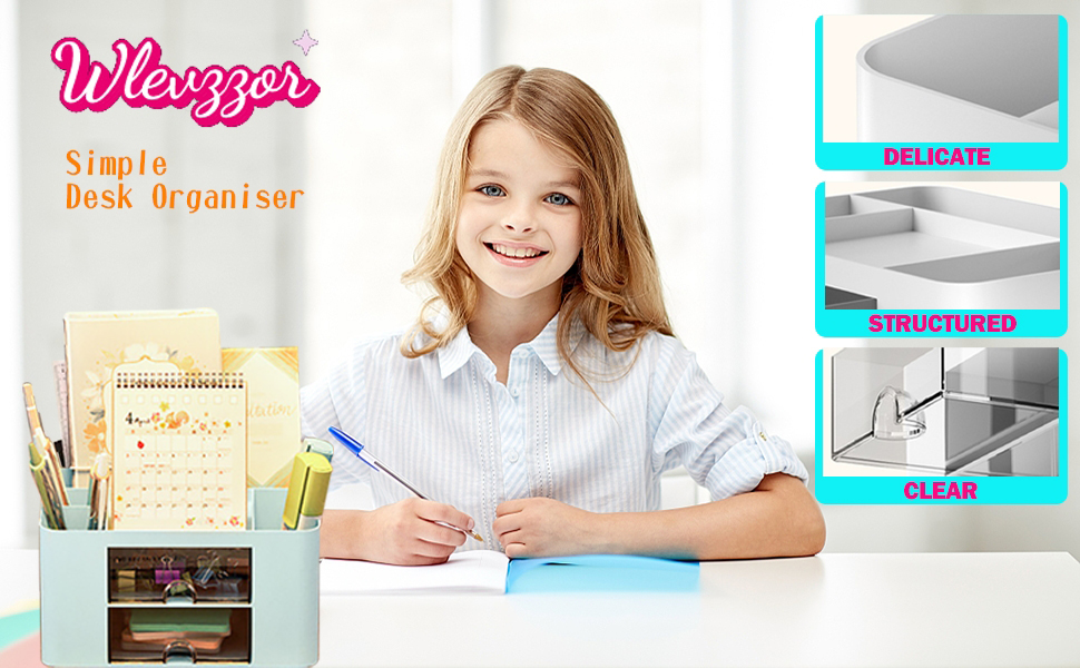 Creative Simple Desk Organiser, 7 Grids, Plastic Table Organiser