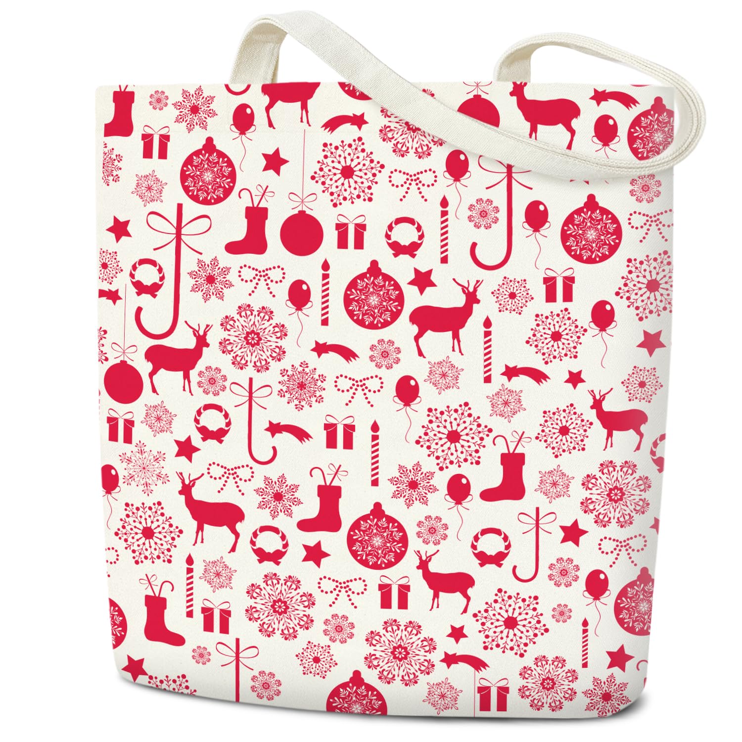 Canvas Tote Bag For Women, Aesthetic Foldable Reusable Shopping Bag, Cute Gifts for Christmas