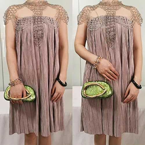 Vista 78 de Bolso cruzado de cadena de moda para mujer, bolso de hombro, bolso de mano acrílico para boda, bolso de noche de concha, clutch formal Un mármol