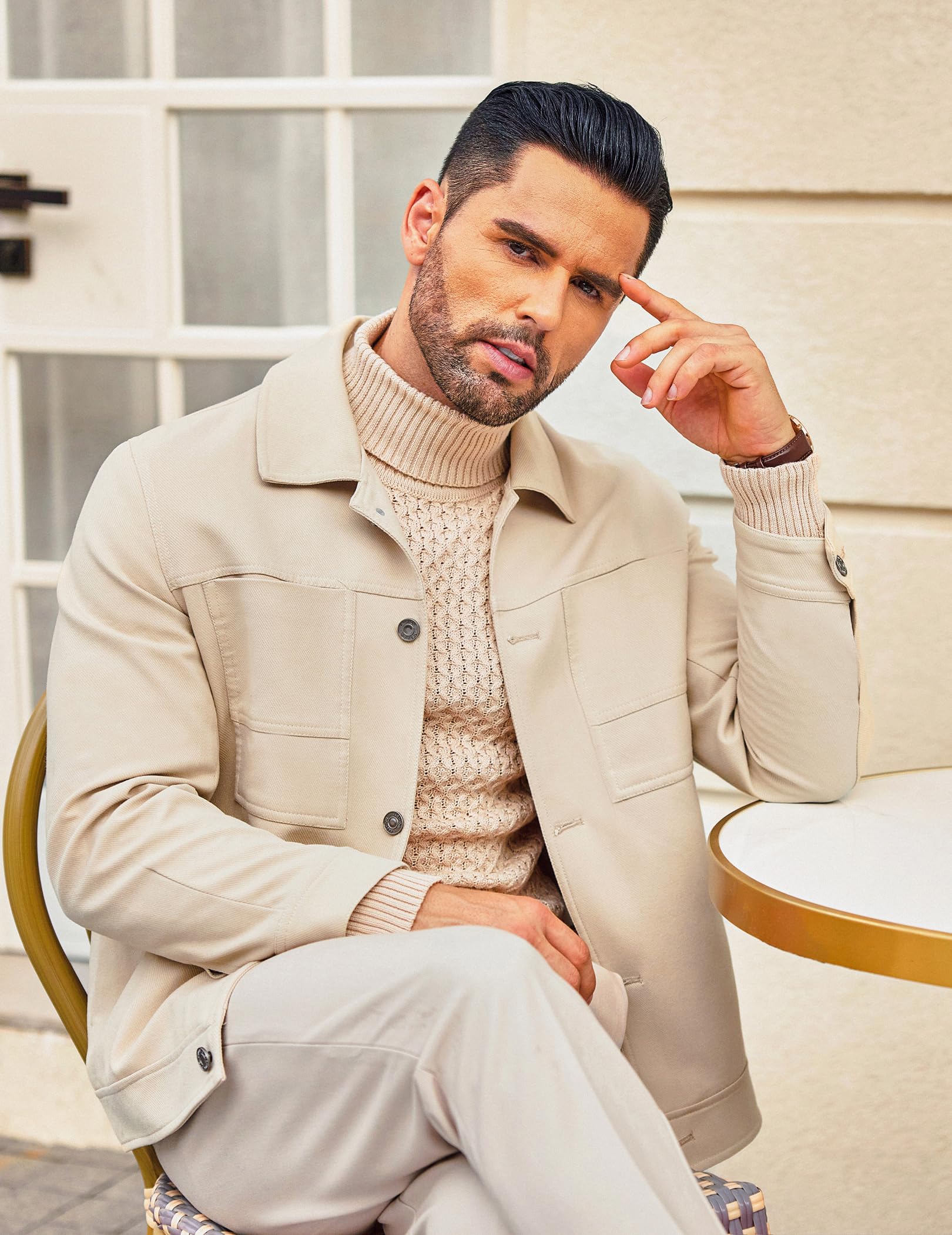 COOFANDY Maglione Dolcevita Uomo - Invernali Maglioni Maglione a Collo Alto Slim Fit a Manica Lunga Maglia Maglione