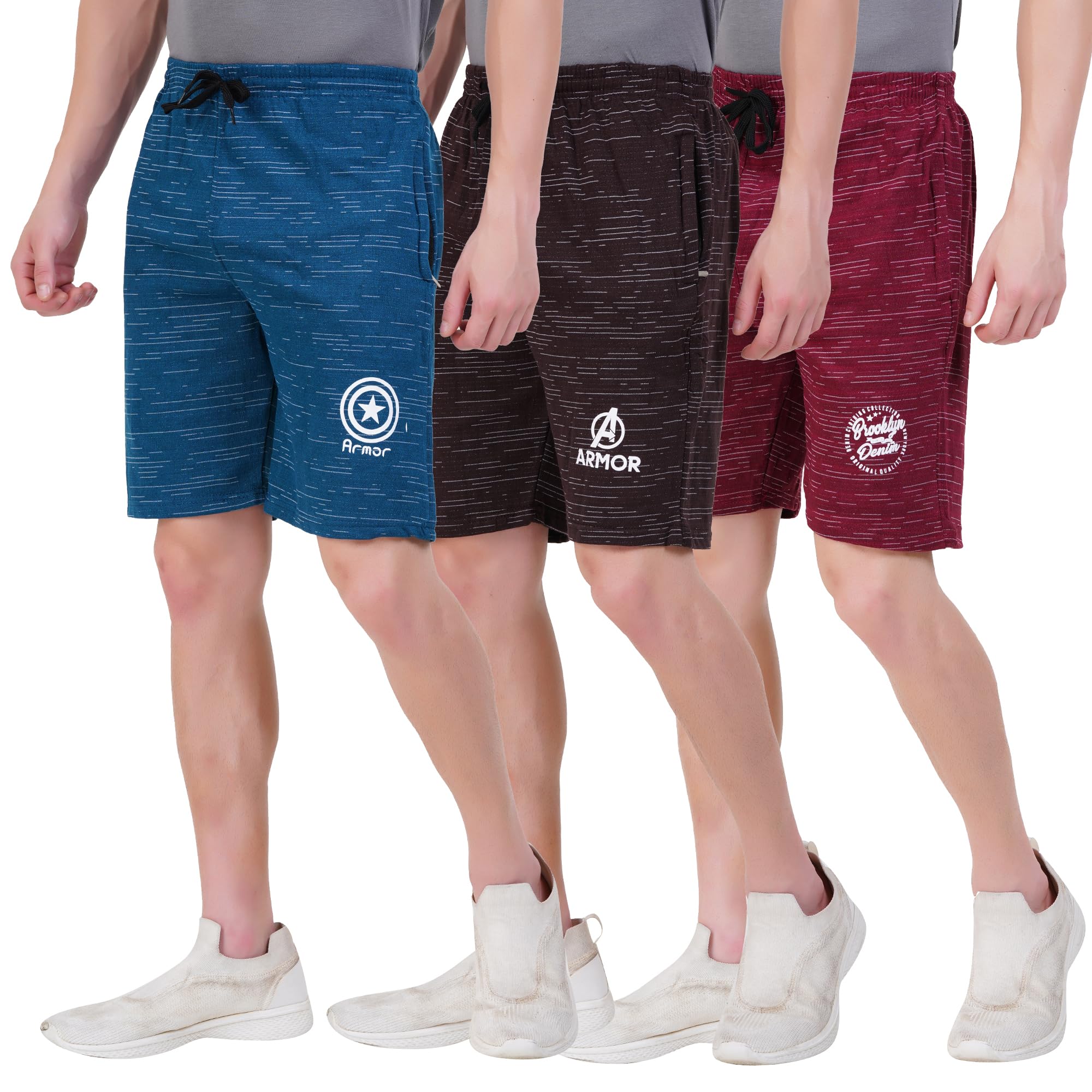 Men's Regular Cotton Shorts | Pack of 3-image-30