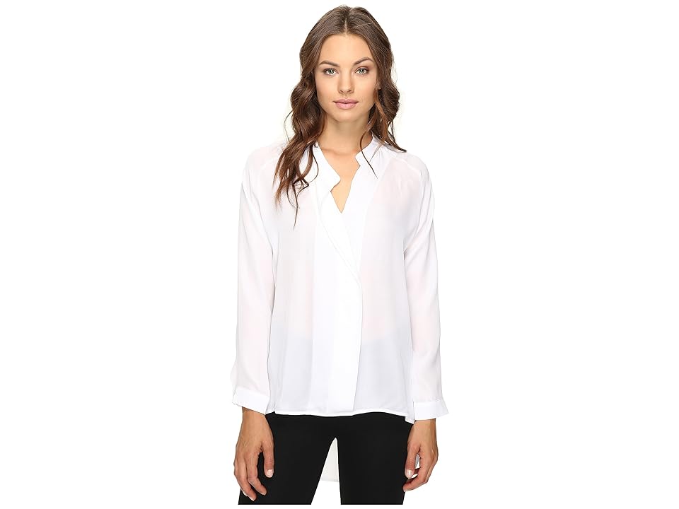 

HEATHER Long Sleeve Silk Collared Blouse (White) Women's Clothing