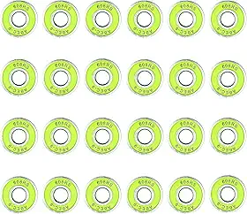 24 peças ABEC-9 608Rs rolamentos de skate, rolamentos de aço de alta velocidade com escudos verdes, rolamentos suaves silenciosos para patins, longboards, scooters