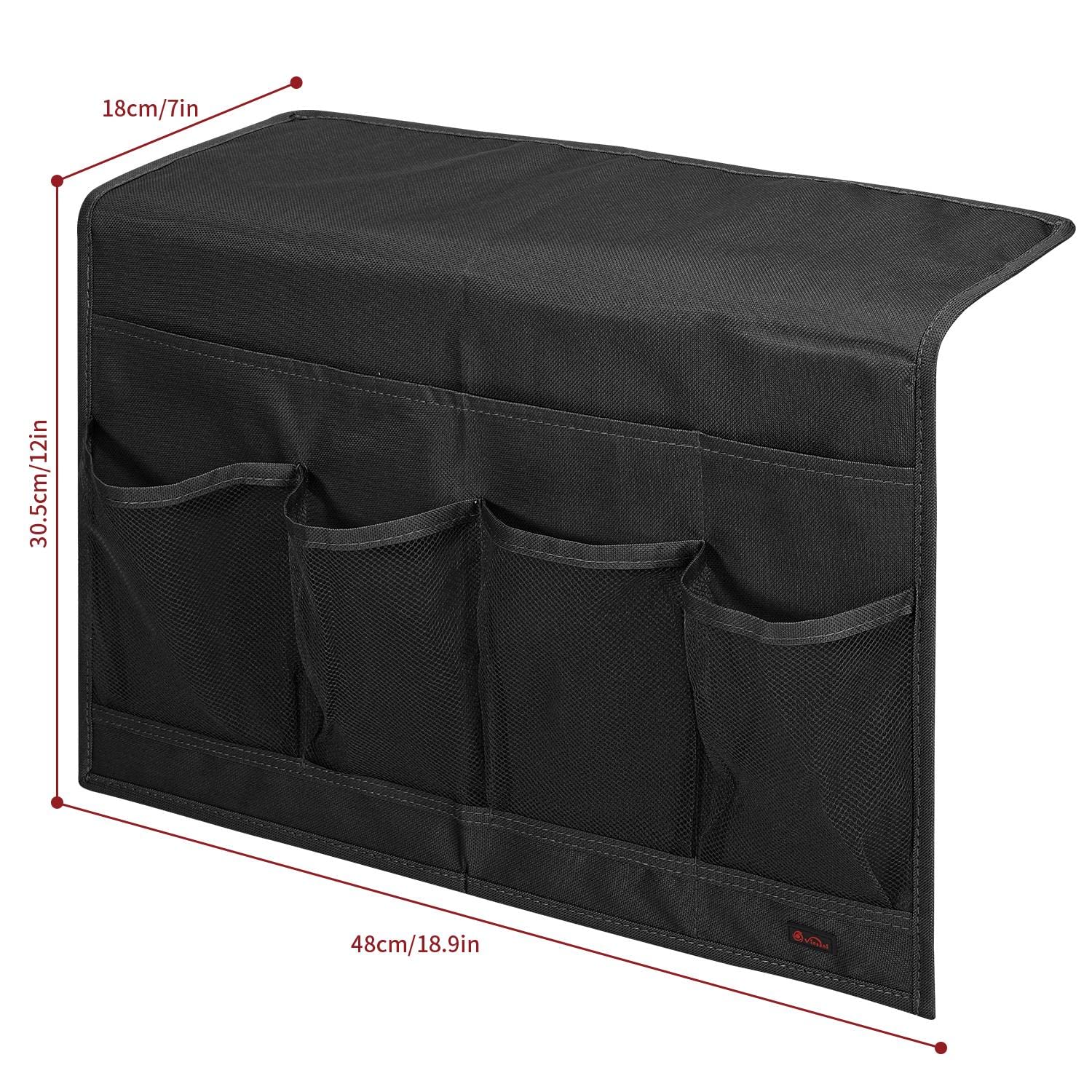 Vinsani Bedside Caddy Organiser Bed Pocket Under Couch Table Mattress Sofa Storage for Storing Books Magazines Tablet Remote Control Phone Cables Eyeglasses Holder - Image 4