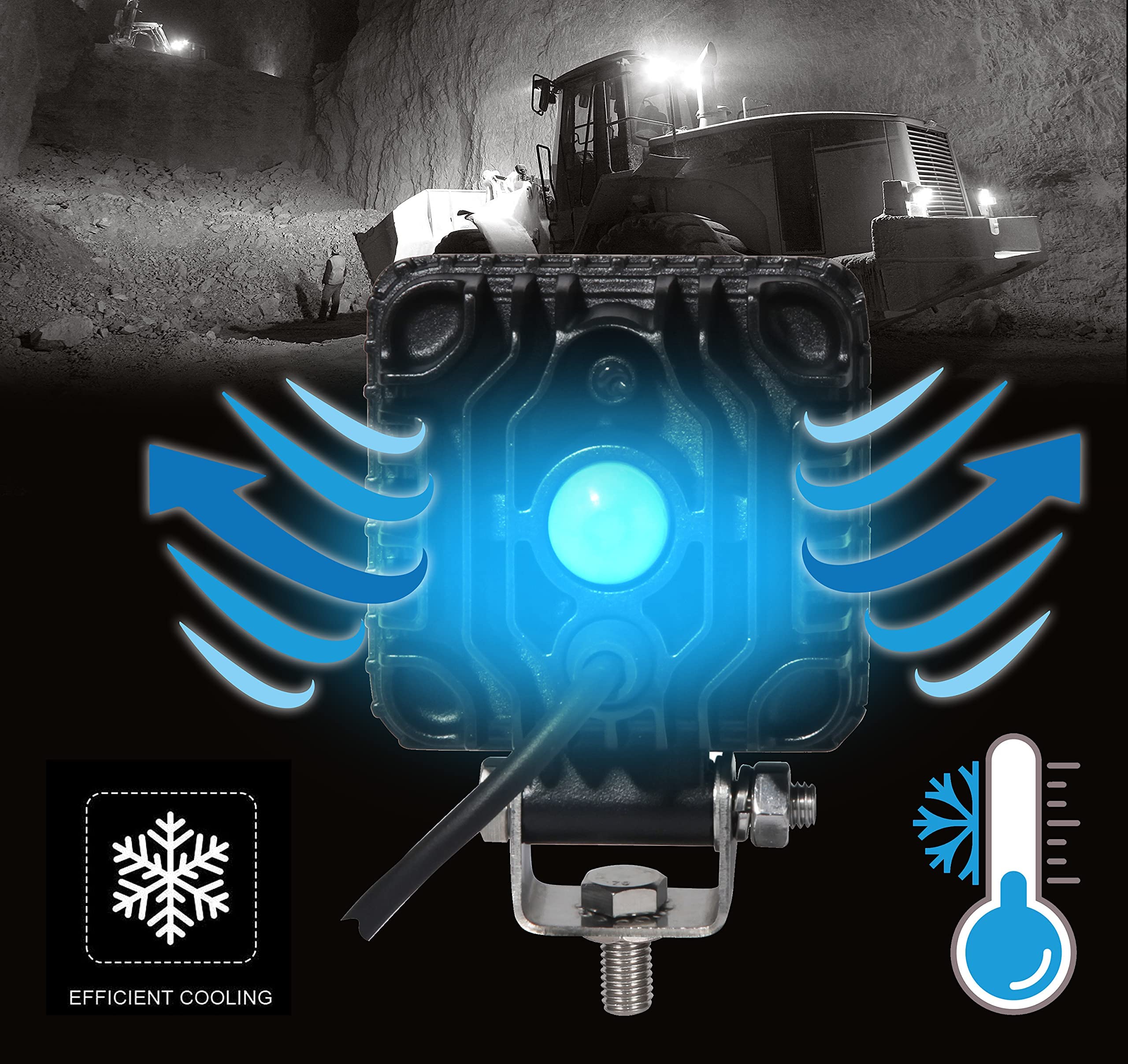 Ryme Automotive Foco de Trabajo LED 16W 1500 Lúmenes 10-30V IP67 Faro LED para Camión Coche 4x4 Tractor